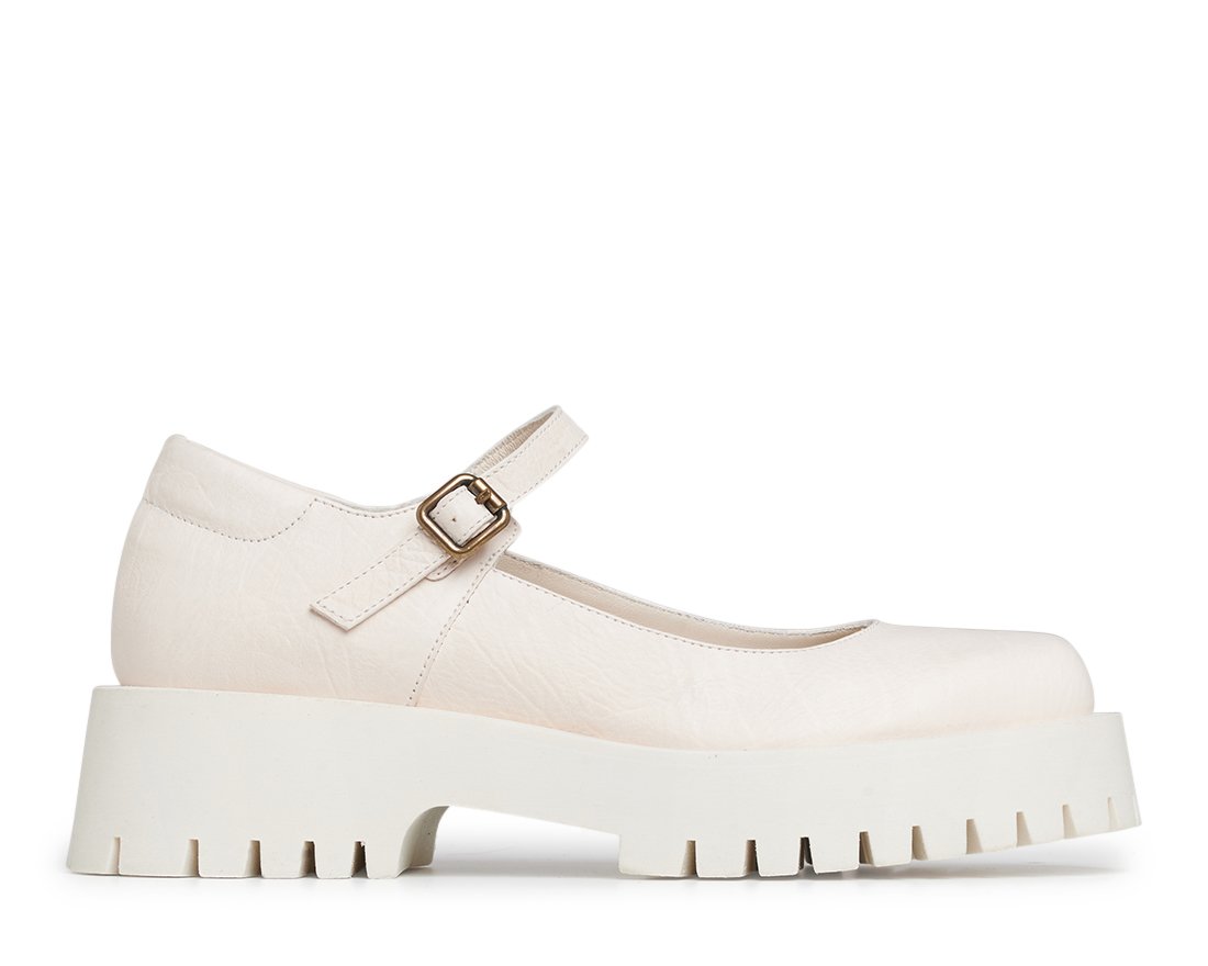 Кожаные туфли молочного оттенка - Main image