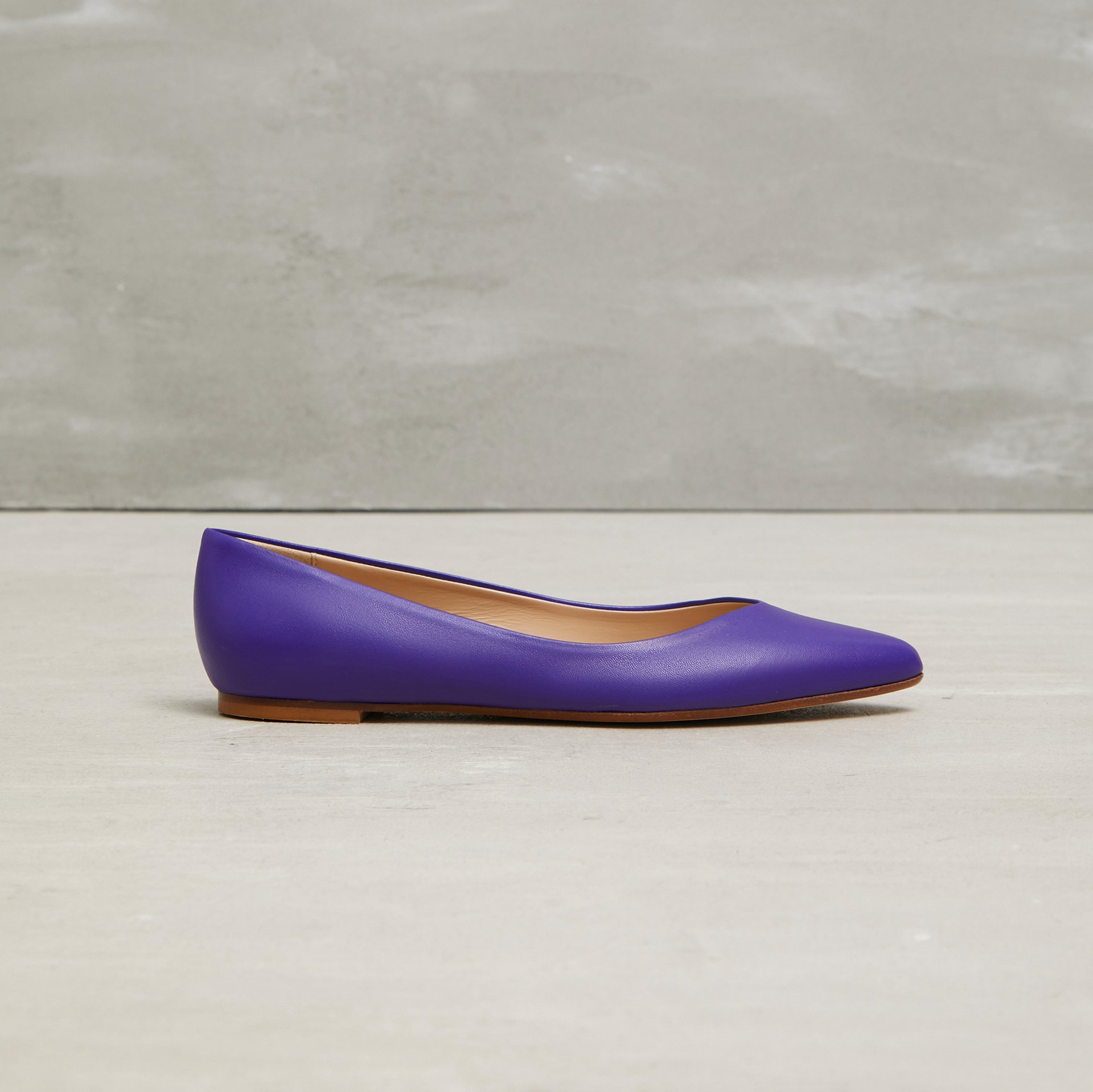 Фиолетовые кожаные балетки - Main image
