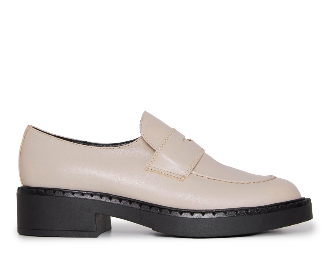 Бежевые кожаные лоферы - Main image