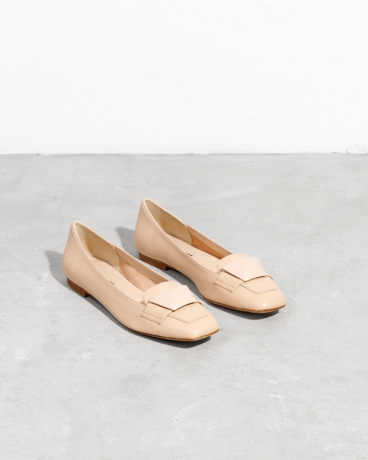 Светло-бежевые кожаные балетки - Image 3 of 6