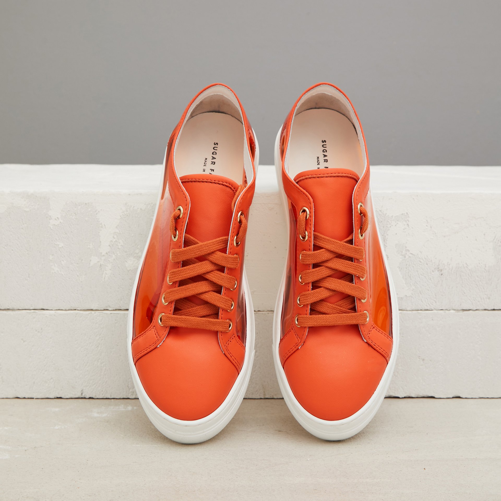 Оранжевые кожаные кеды - Image 2 of 5