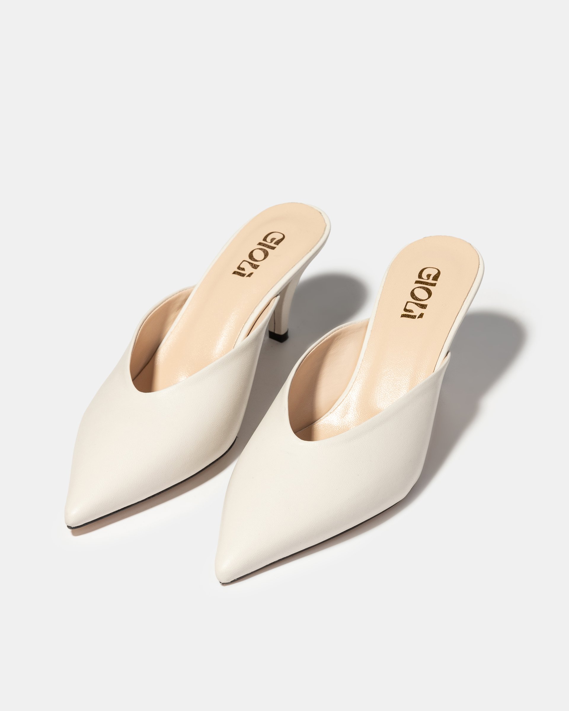 Бежевые кожаные мюли - Image 2 of 4