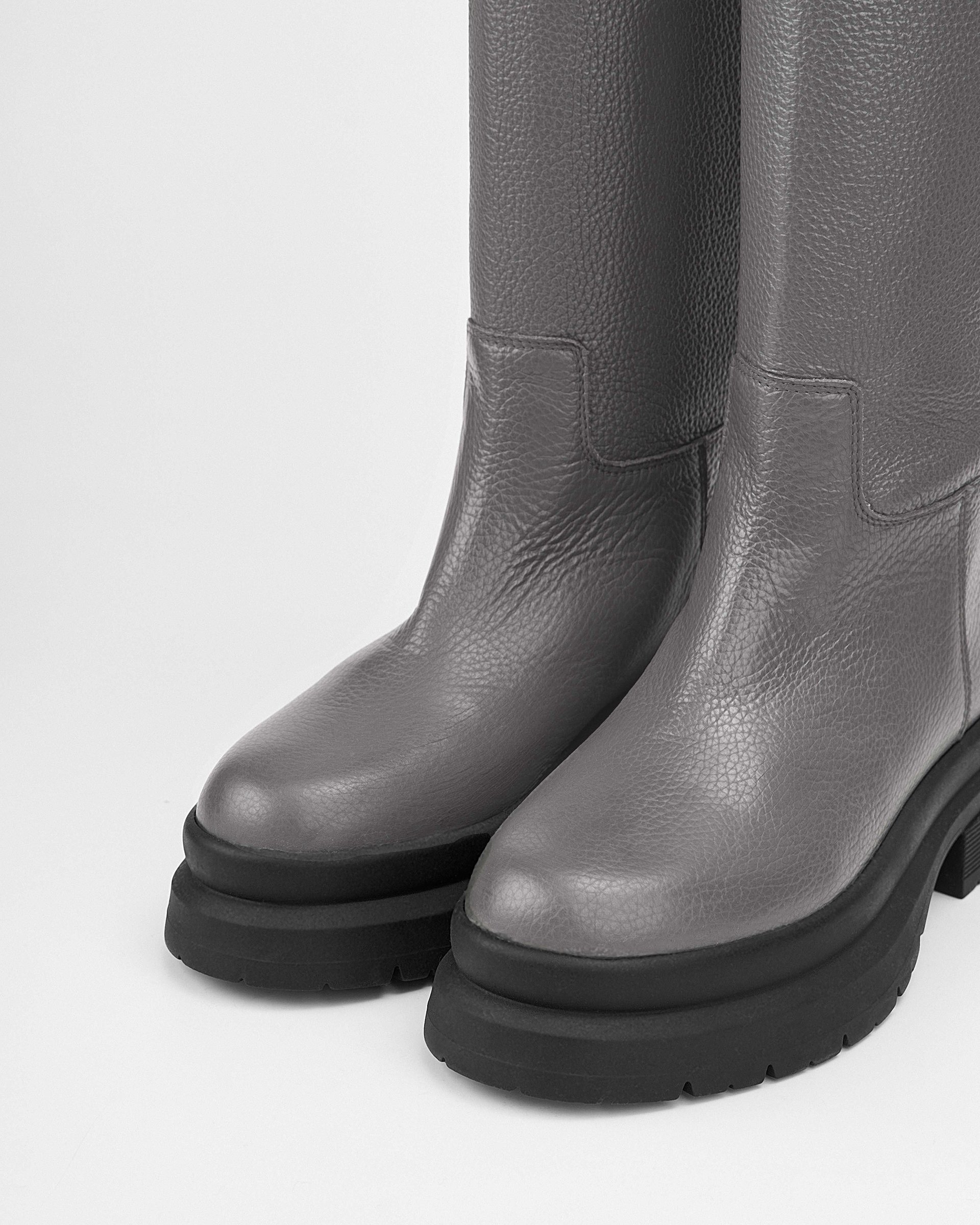 Серые кожаные сапоги - Image 4 of 6