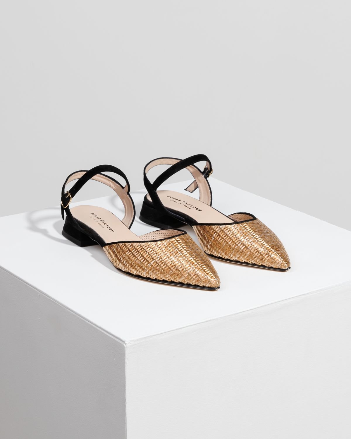 Золотые текстильные туфли - Image 3 of 6