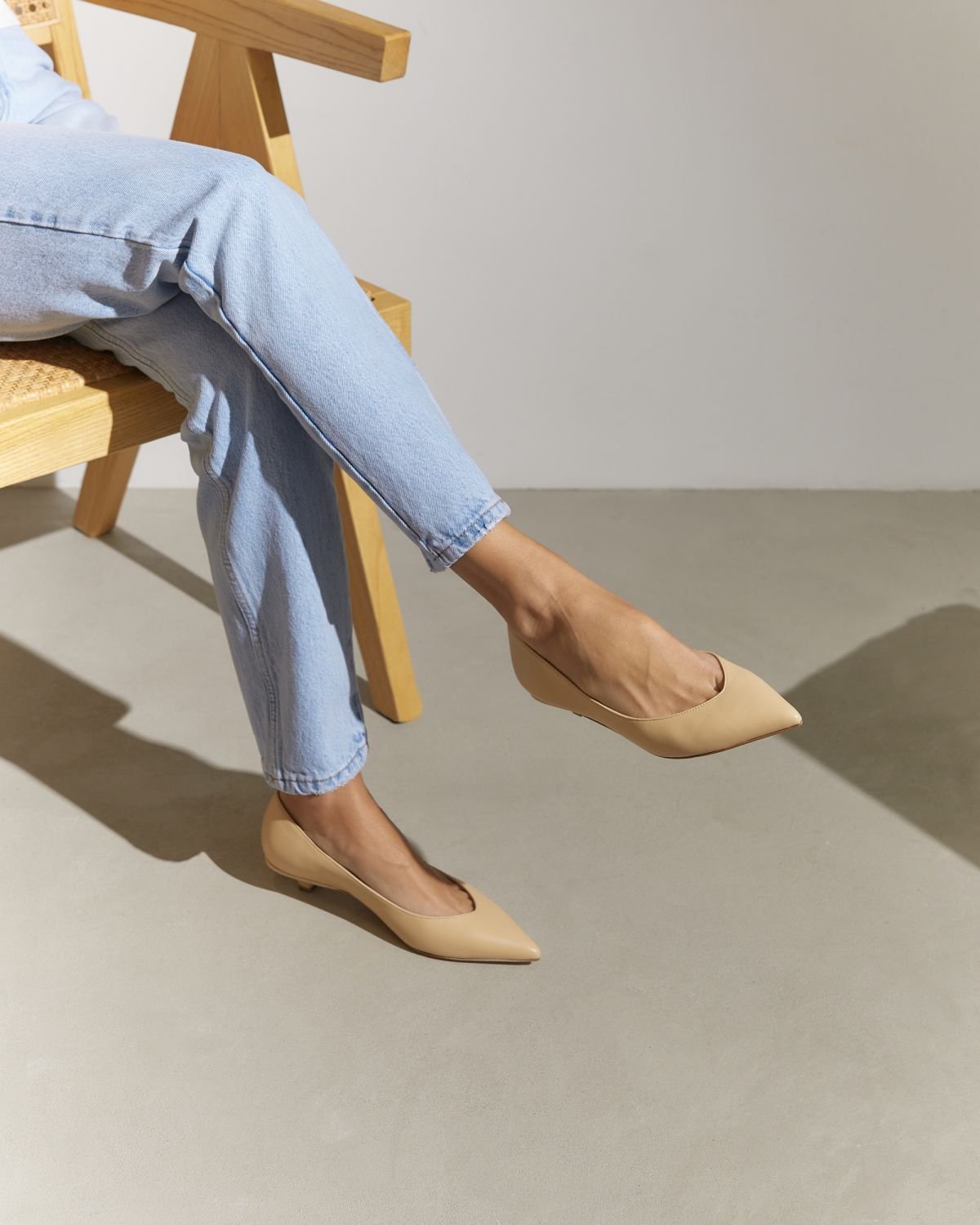 Бежевые кожаные туфли - Image 5 of 5