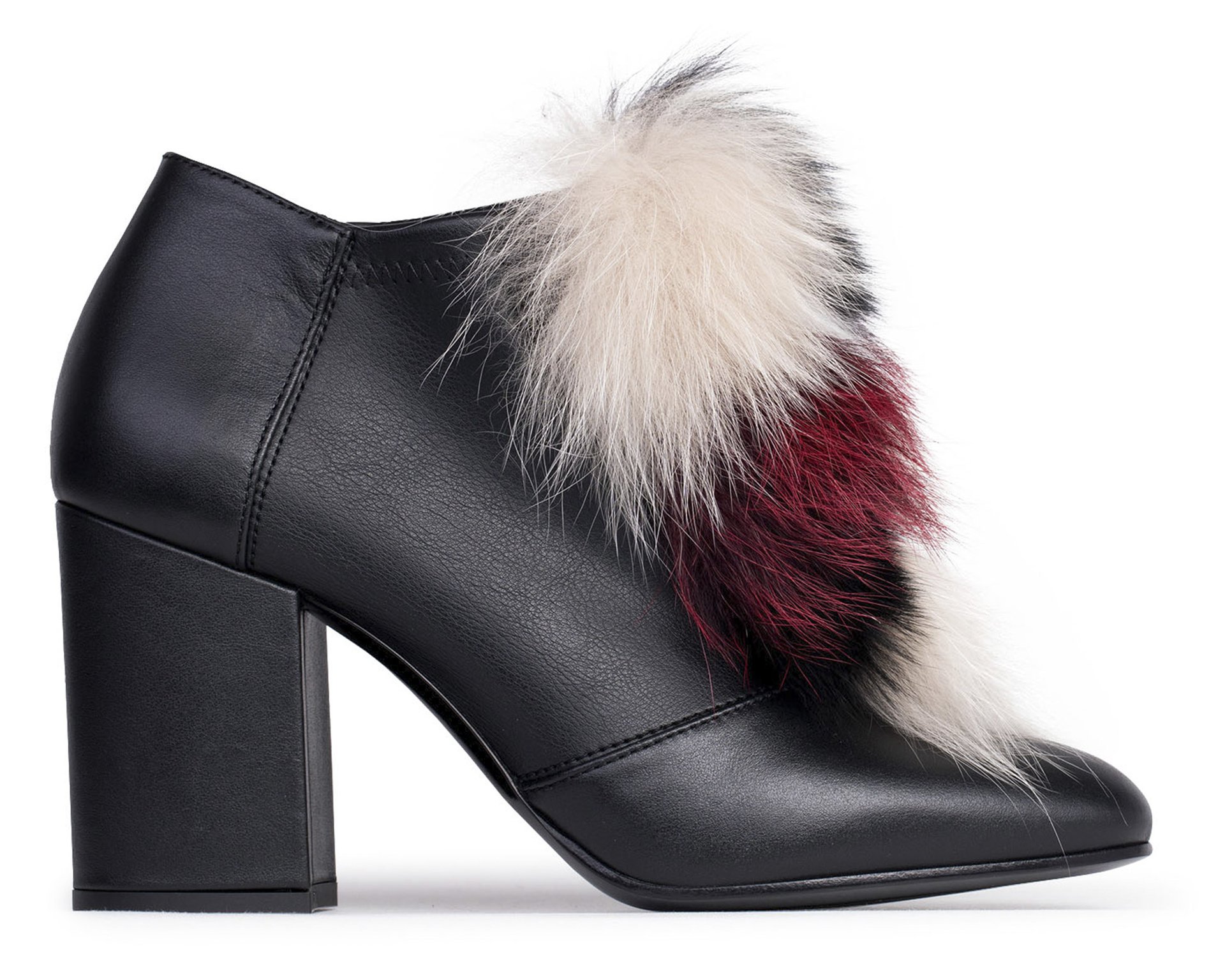 Кожаные ботильоны с натуральным мехом - Main image