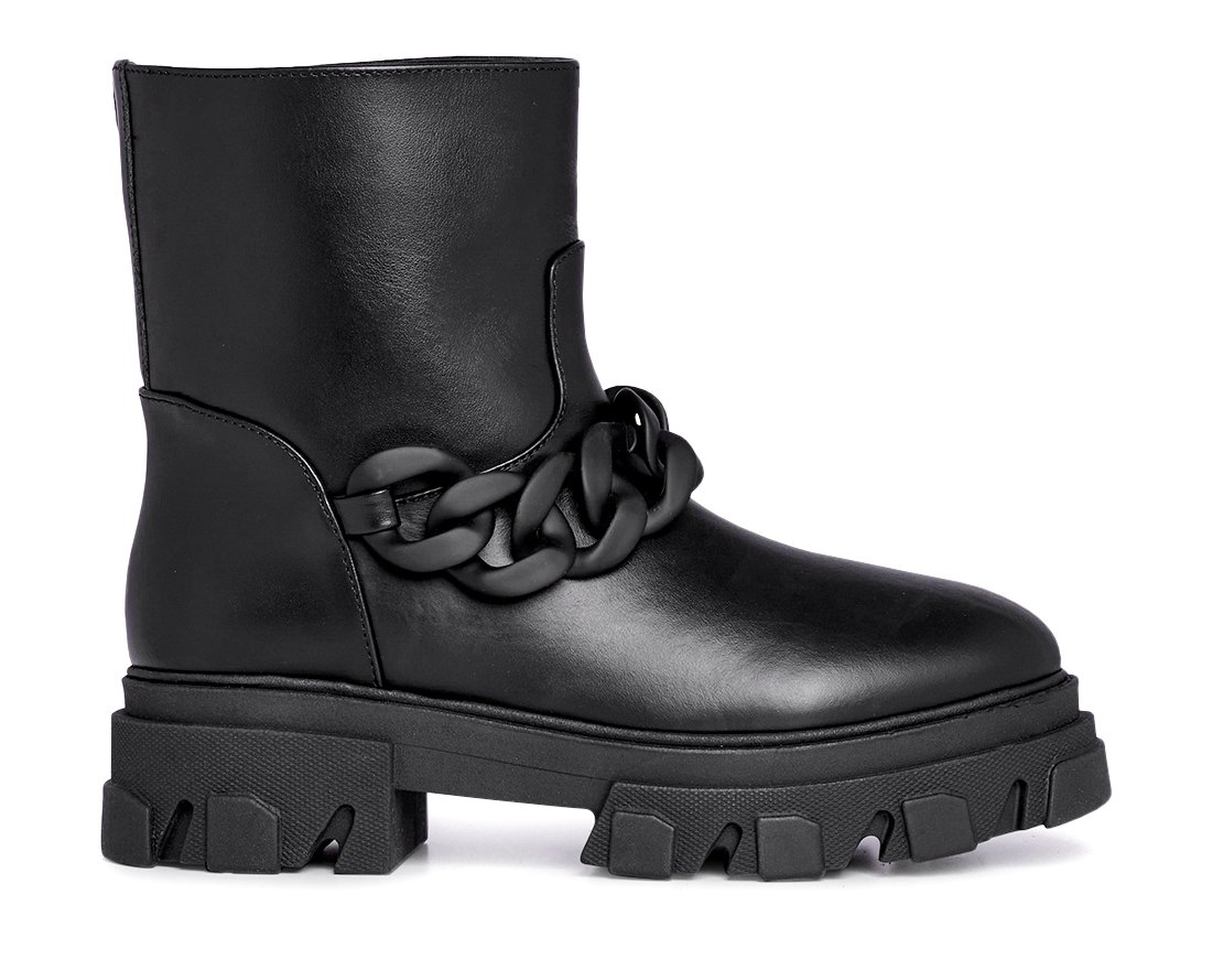 Зимние черные кожаные ботинки - Main image