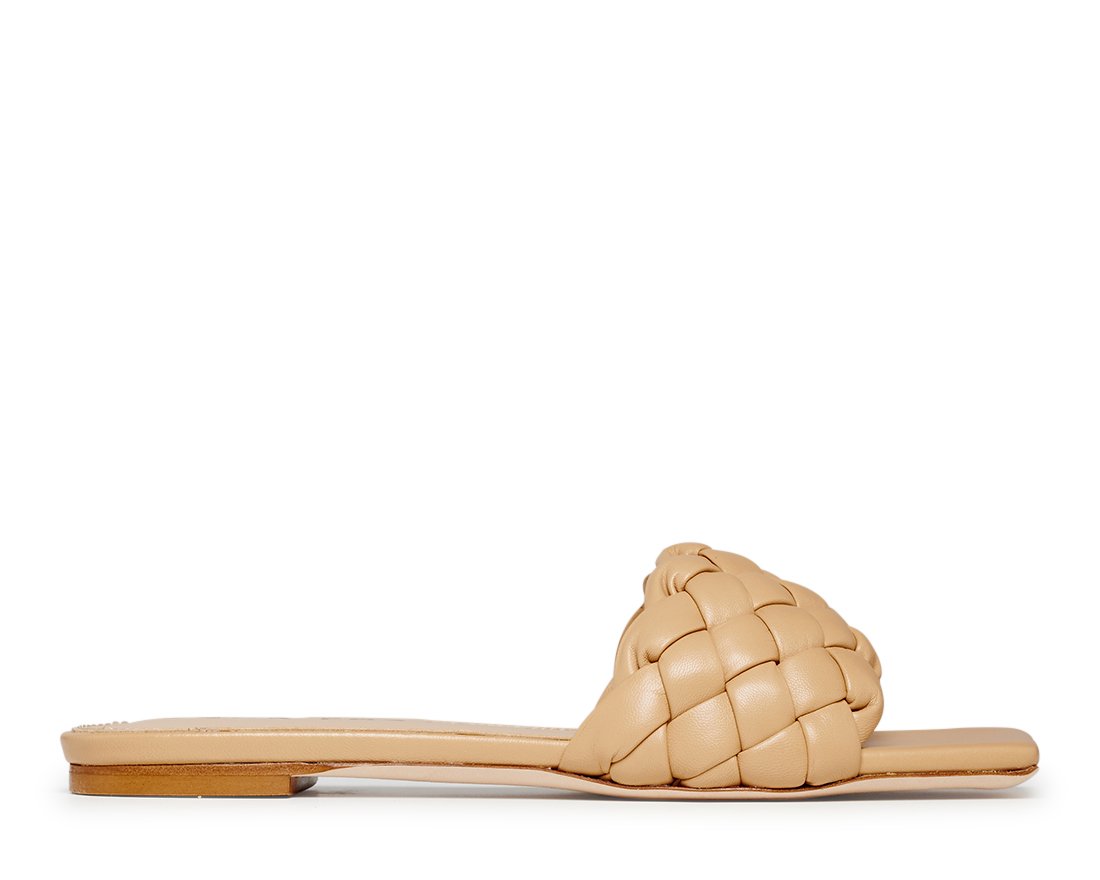 Бежевые кожаные шлепанцы - Main image