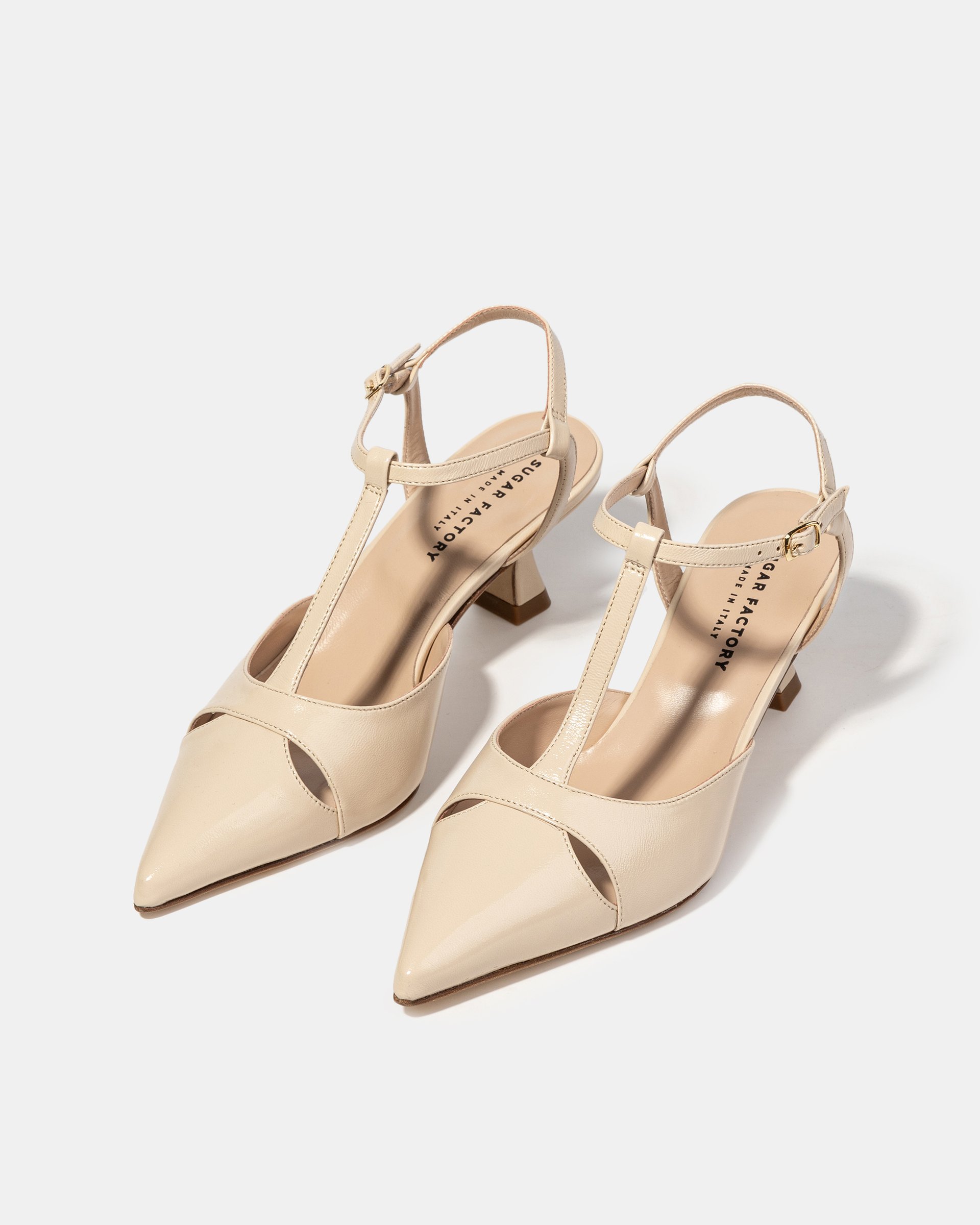 Бежевые кожаные туфли с ремешками - Image 2 of 5