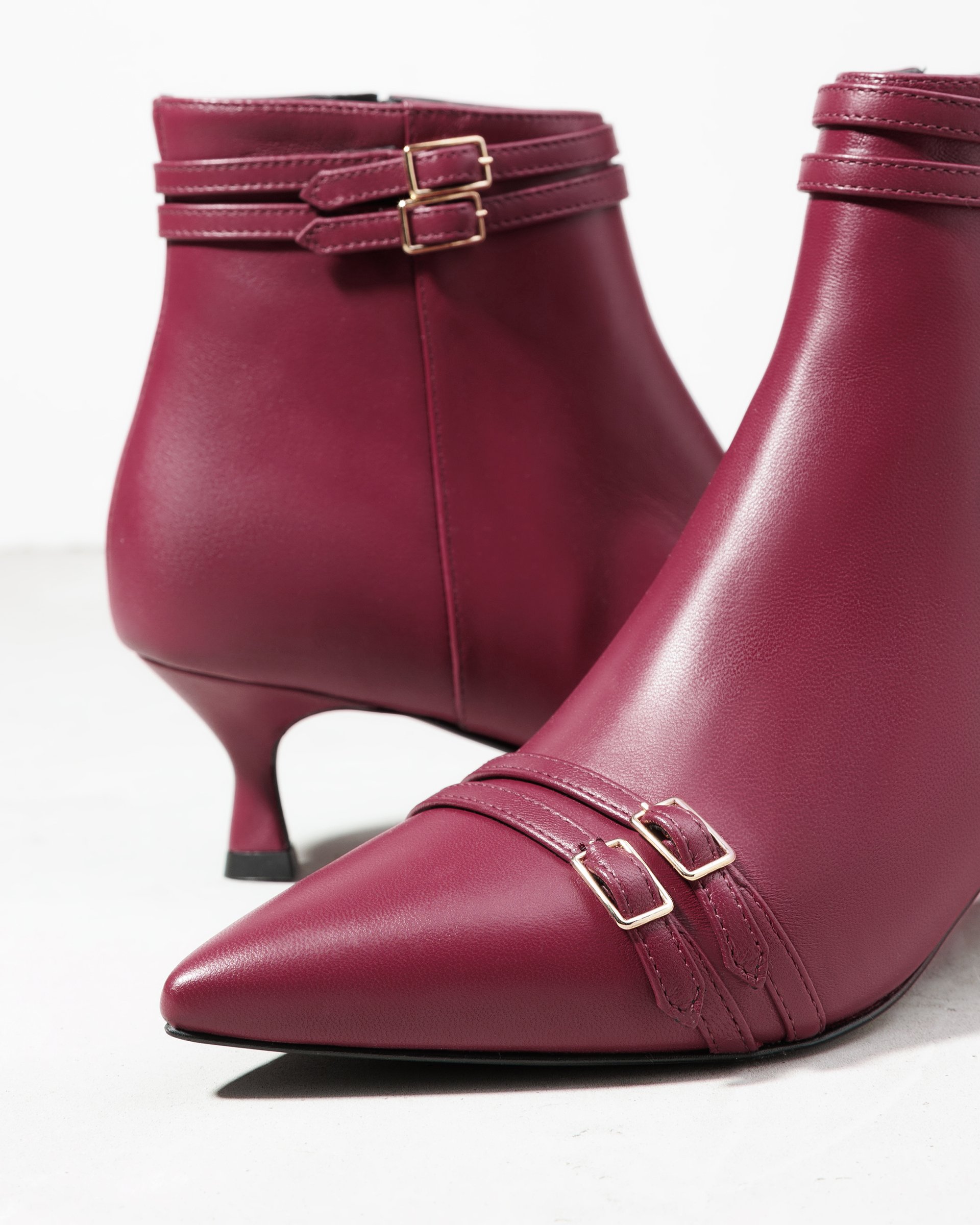 Бордовые кожаные ботильоны - Image 4 of 5