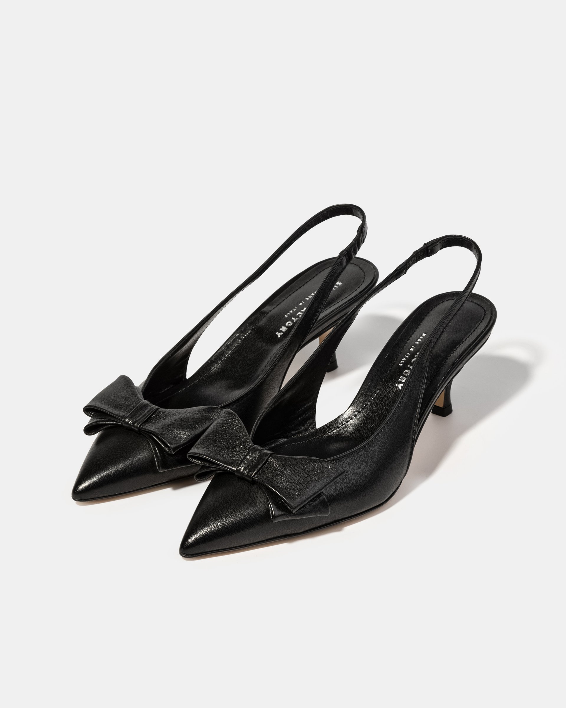 Черные кожаные туфли с бантиком - Image 2 of 5