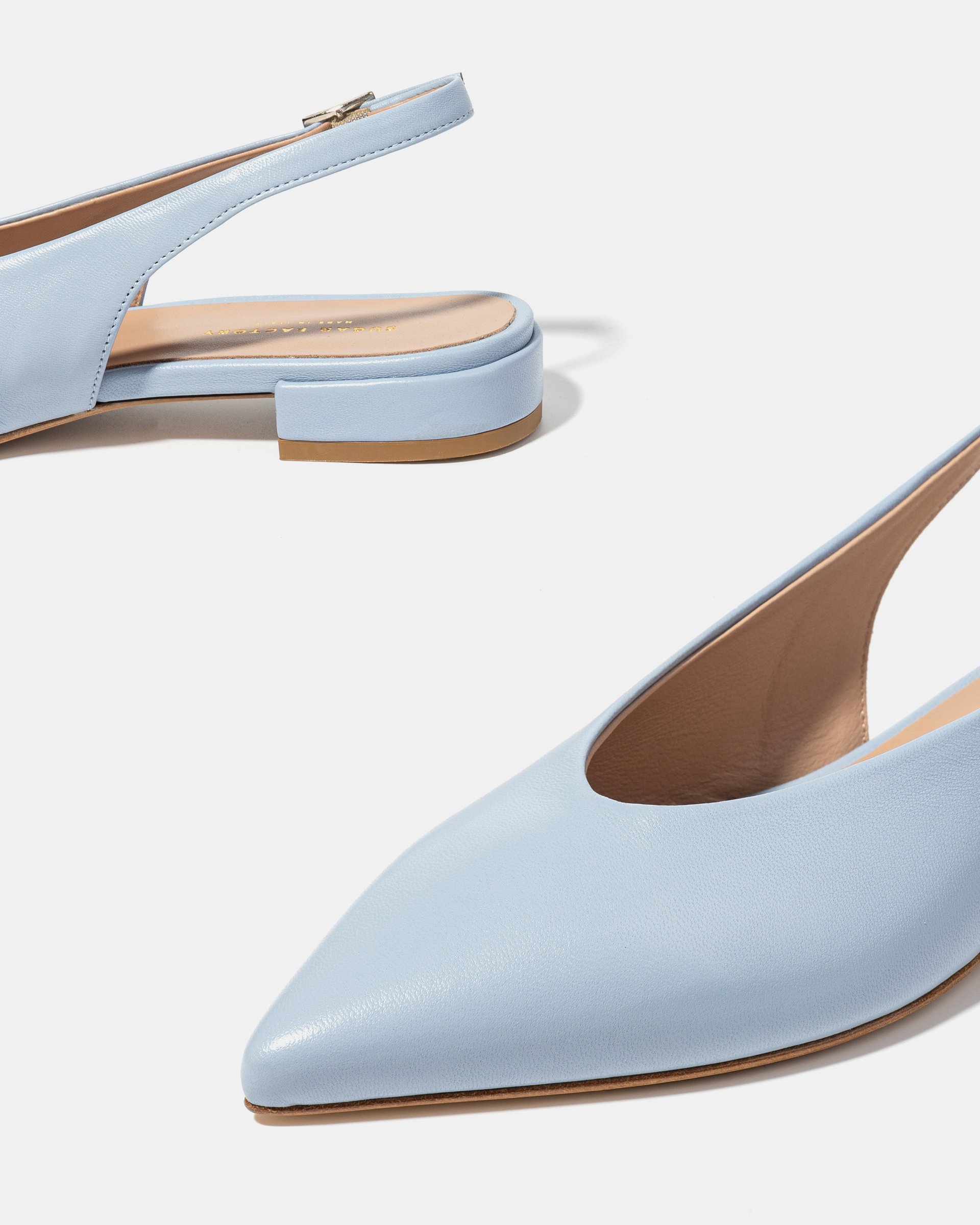 Нежно-голубые кожаные туфли - Image 4 of 4