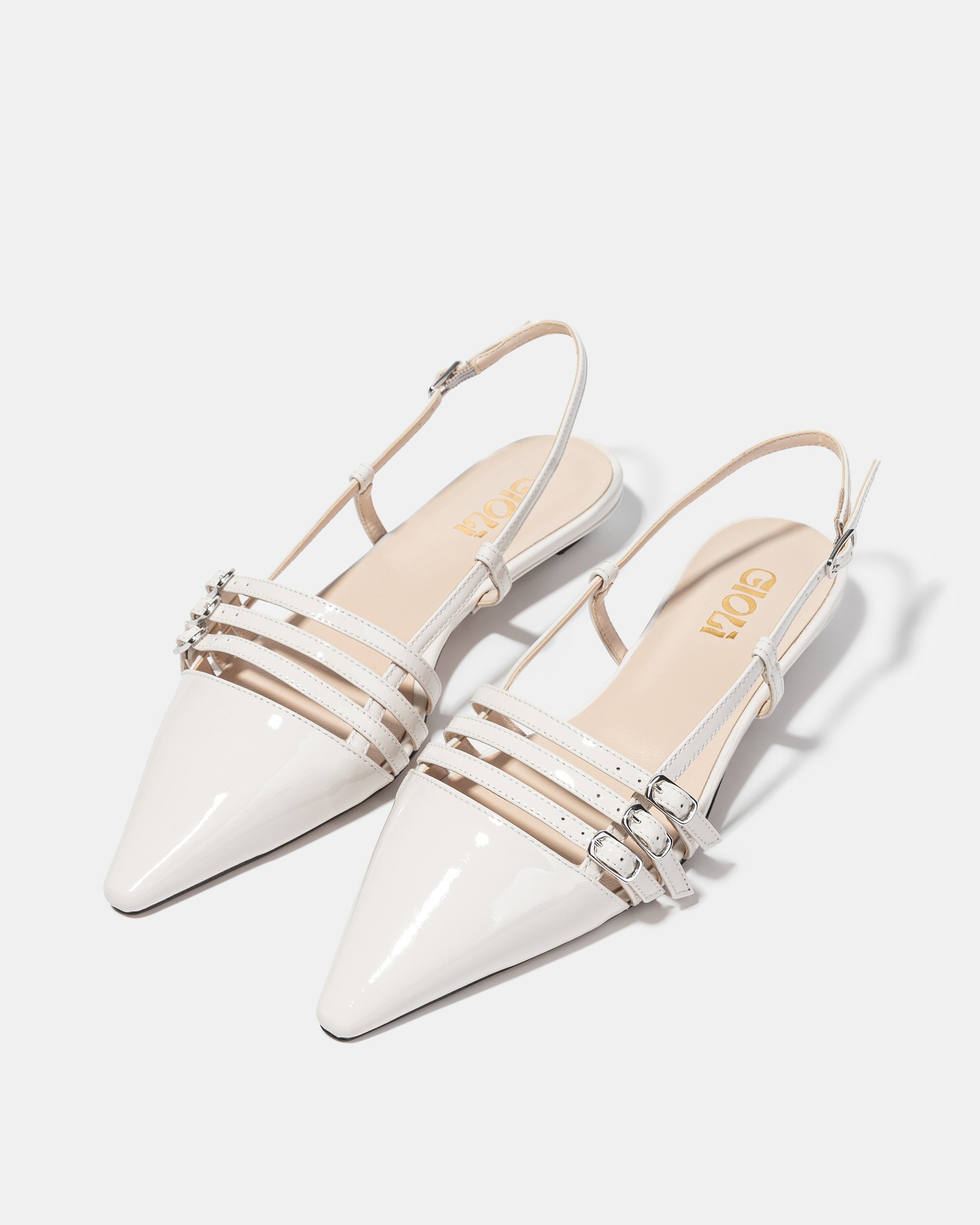 Белые лакированные туфли с ремешками - Image 2 of 4