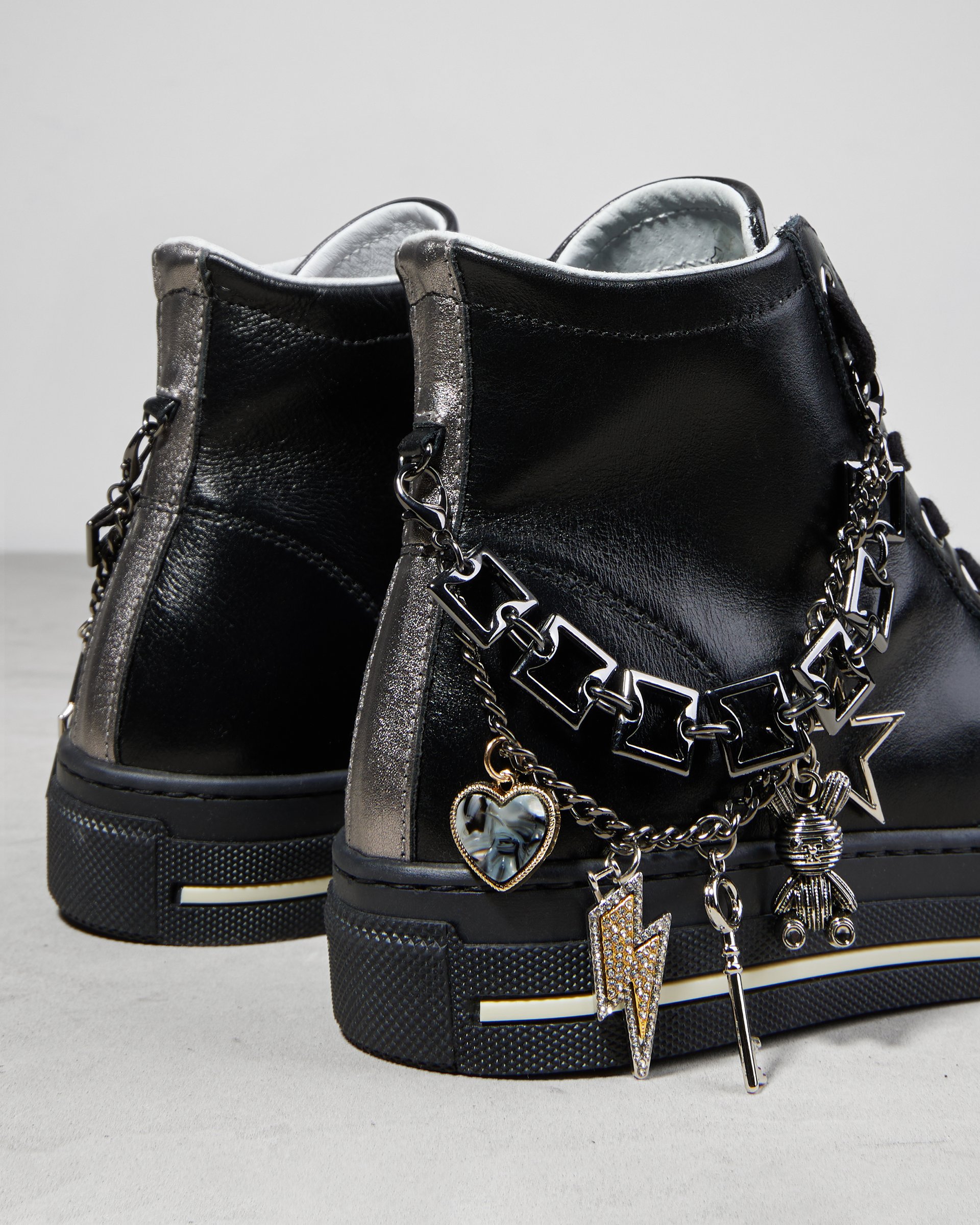 Черные кожаные высокие кеды - Image 3 of 3