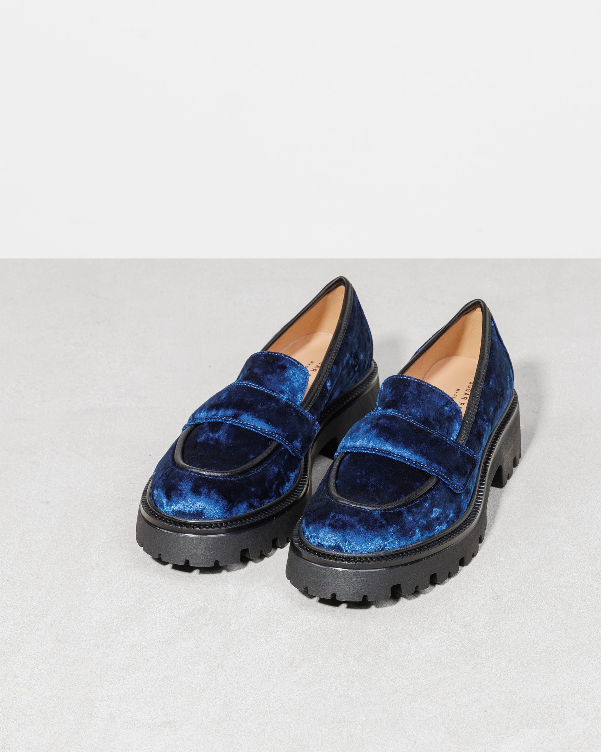 Синие бархатные лоферы - Image 2 of 7