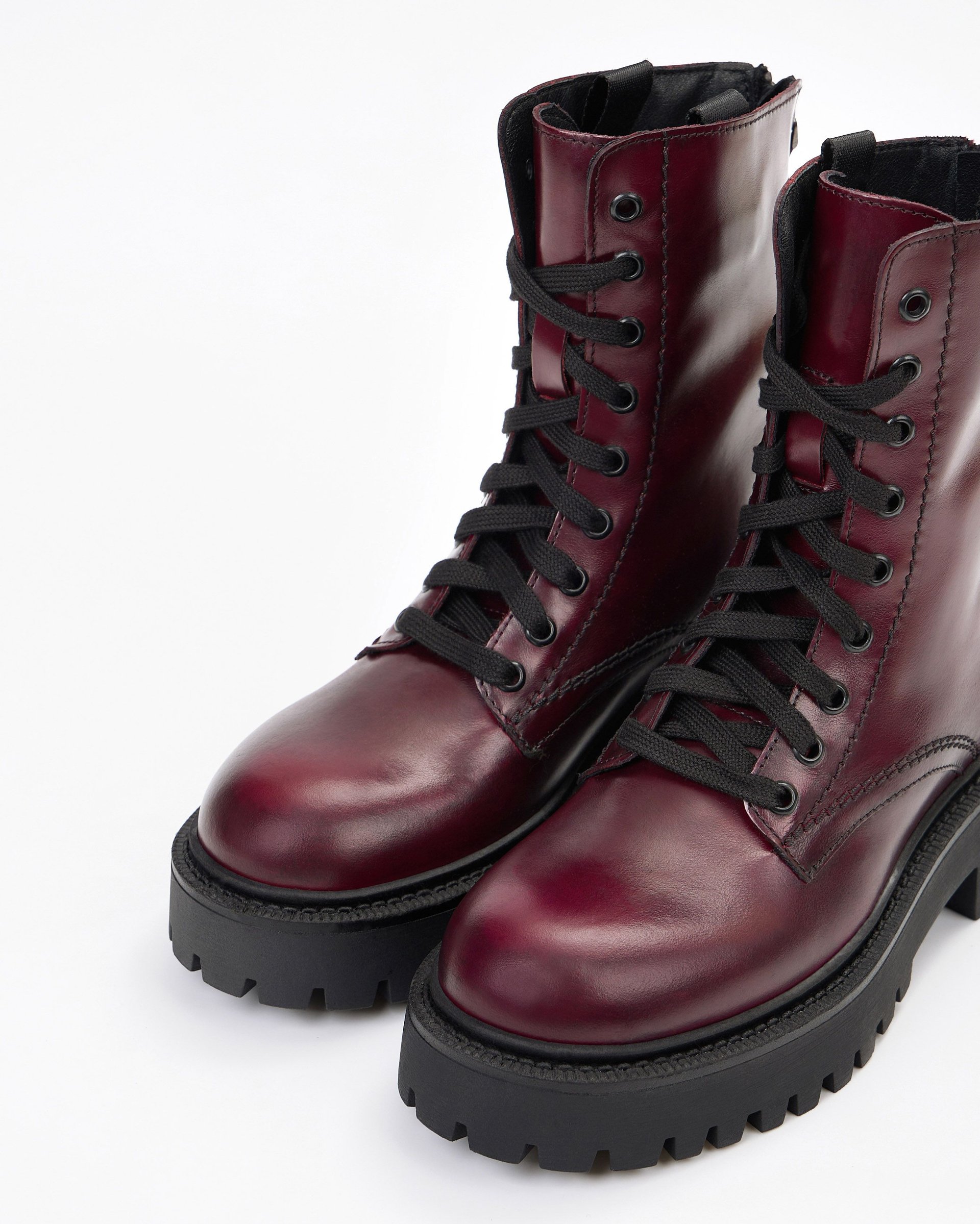 Бордовые кожаные ботинки - Image 4 of 7