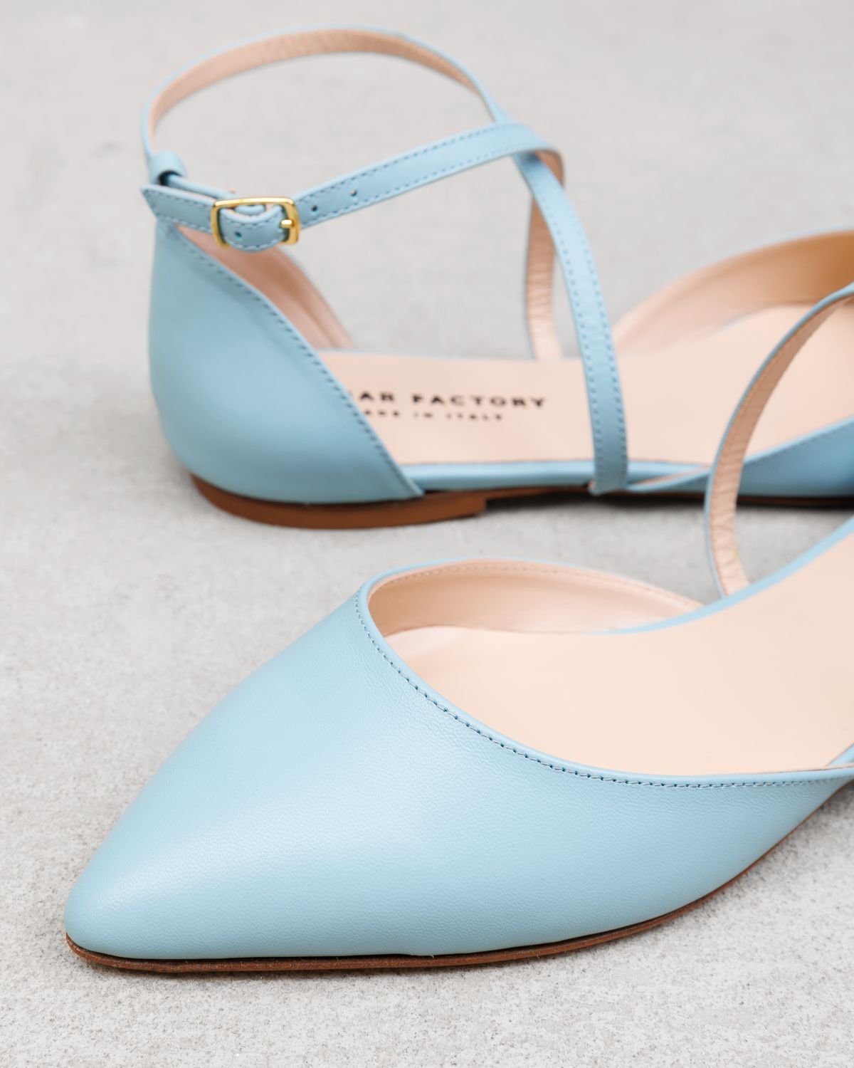 Голубые кожаные балетки - Image 4 of 6