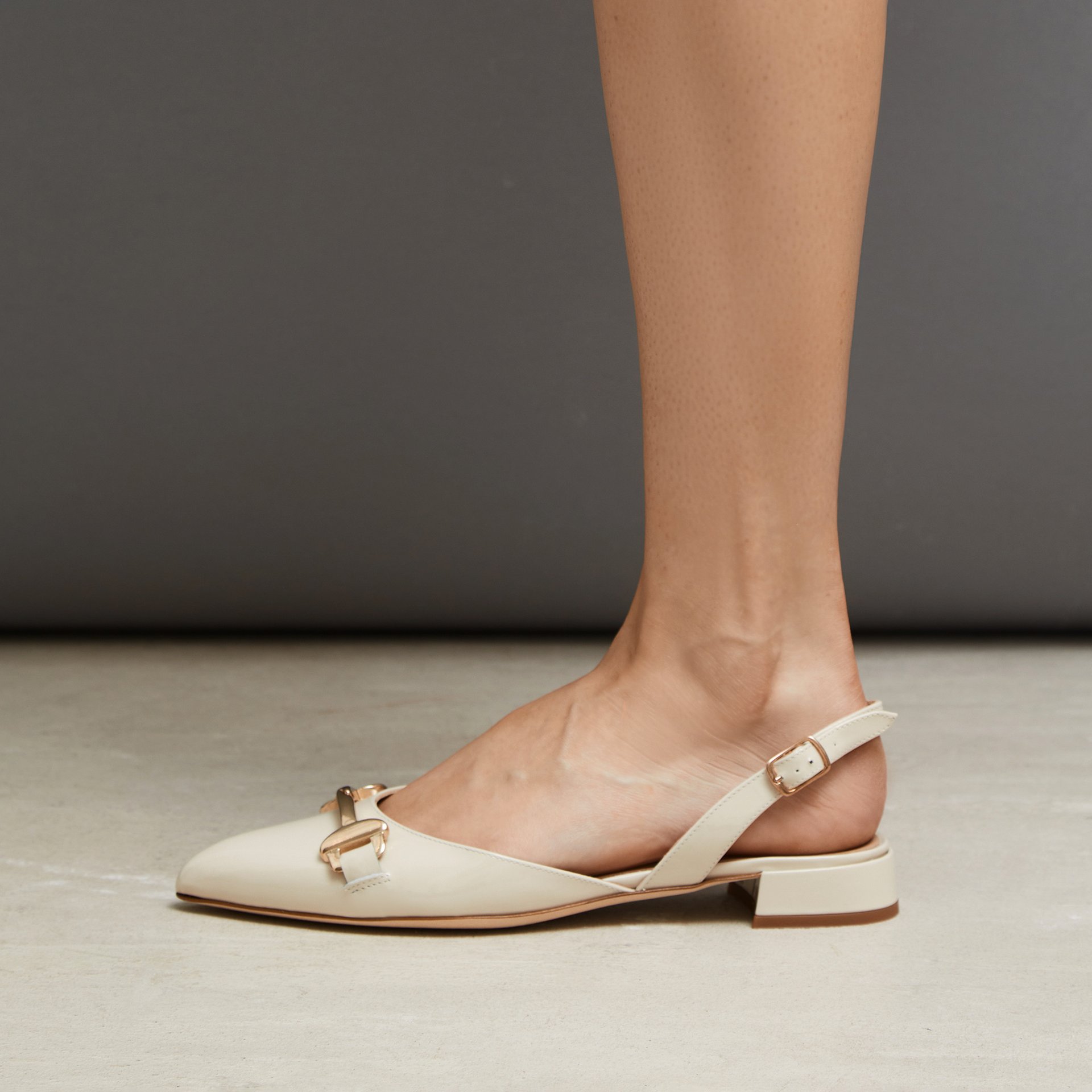 Бежевые кожаные туфли - Image 4 of 5