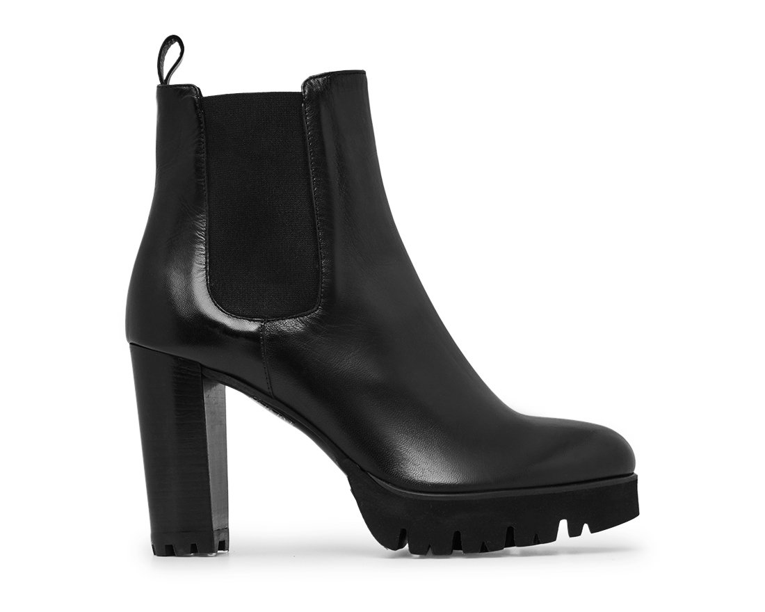 Чёрные кожаные ботильоны - Main image