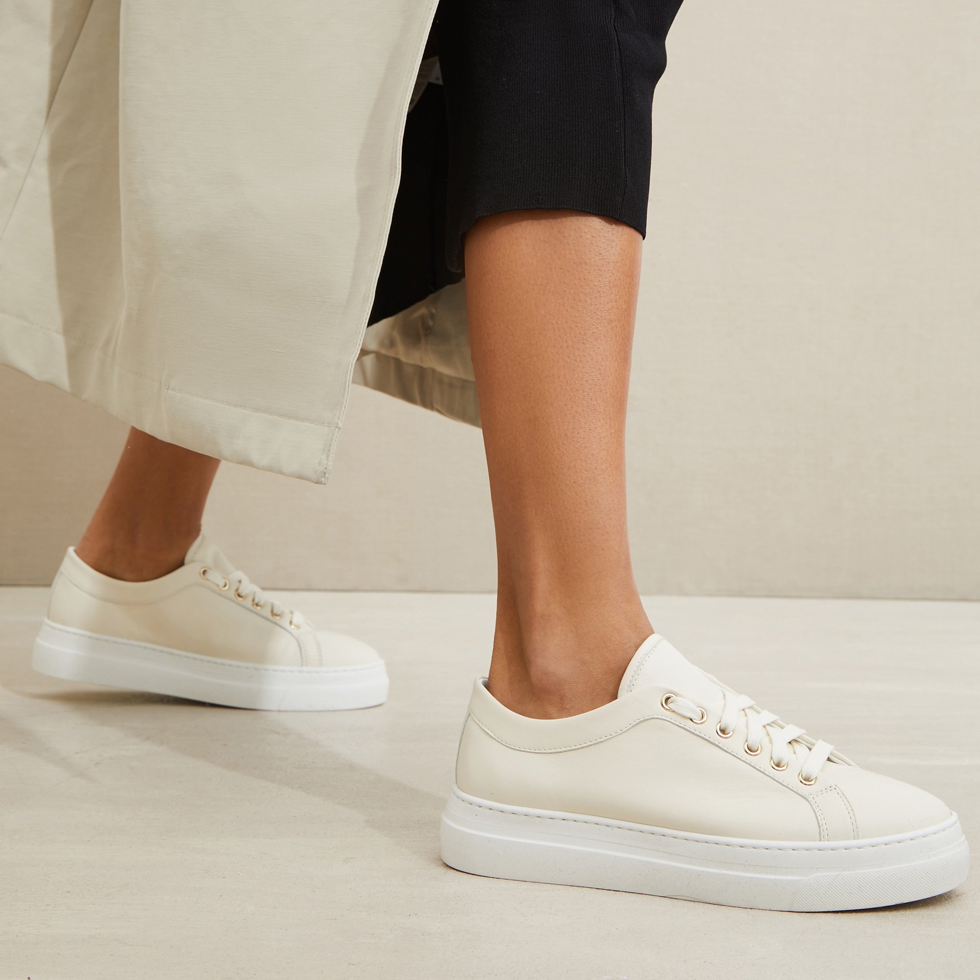 Кремовые кожаные кеды - Image 5 of 5