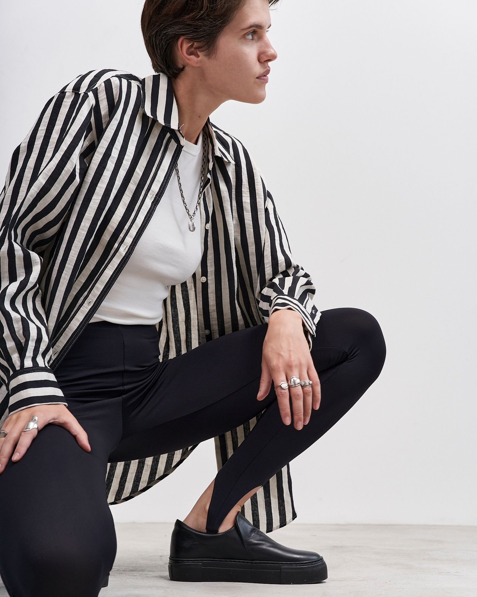 Черные кожаные слипоны - Main image