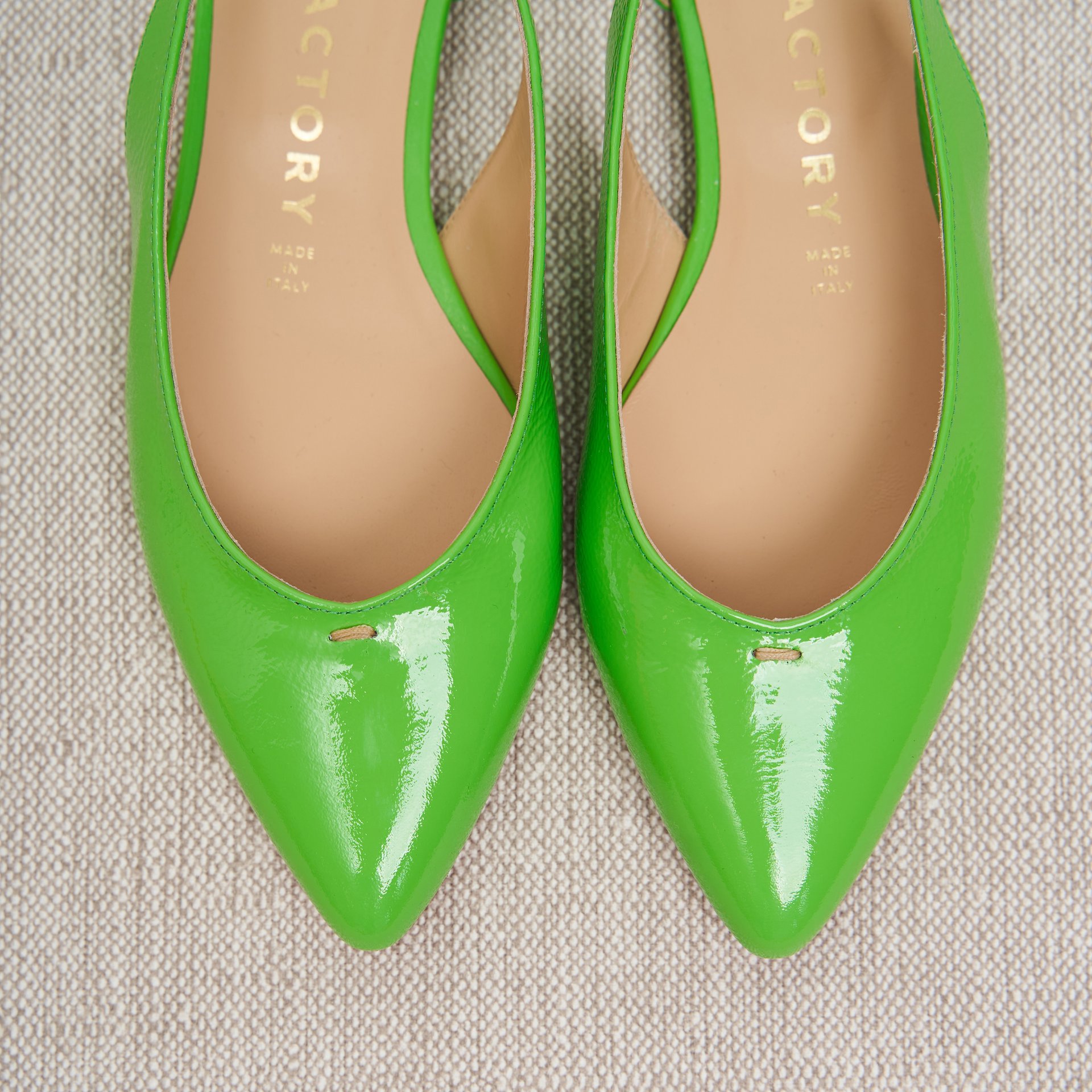 Ярко-зеленые кожаные балетки - Image 3 of 6