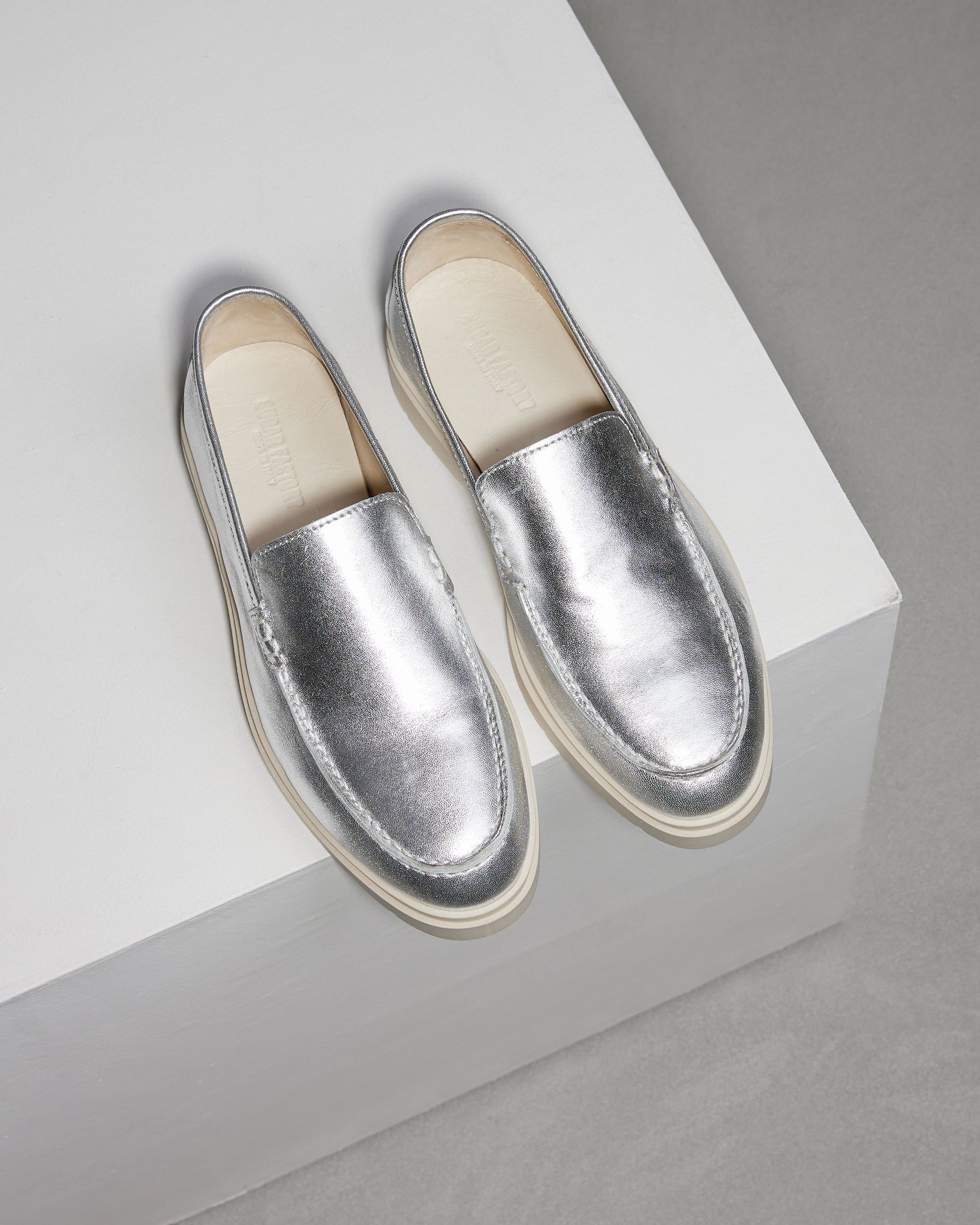 Серебряные кожаные лоферы - Image 2 of 6