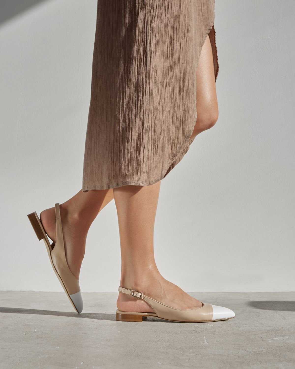 Бежевые кожаные туфли - Image 5 of 6