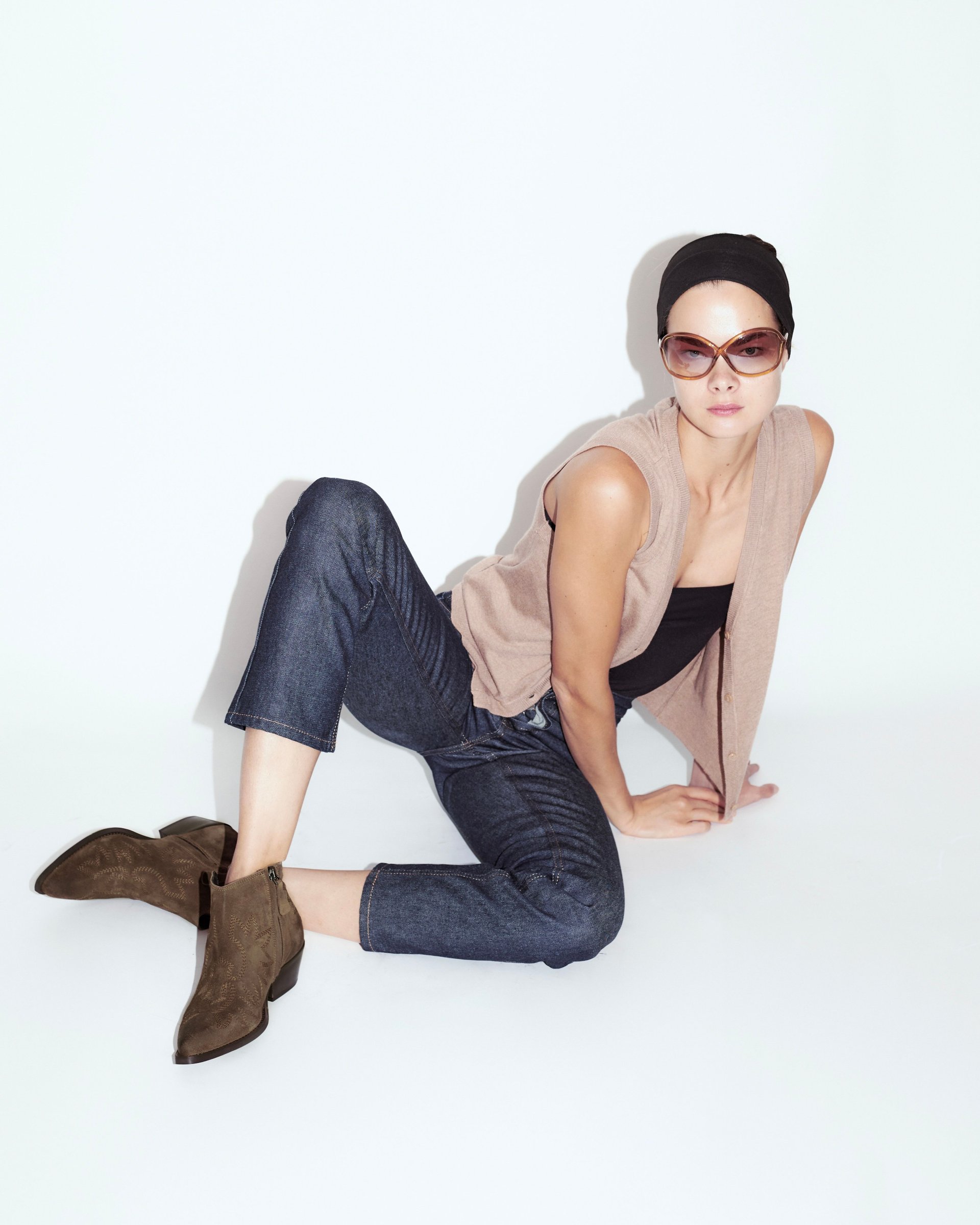 Коричневые замшевые казаки - Main image