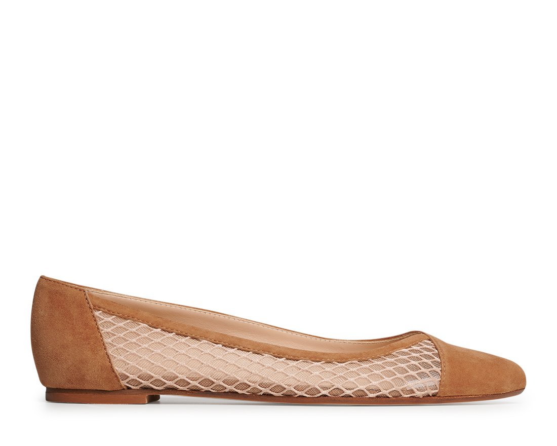 Коричневые замшевые балетки - Main image