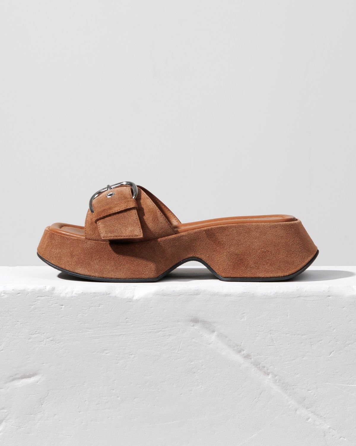 Коричневые замшевые сабо - Main image