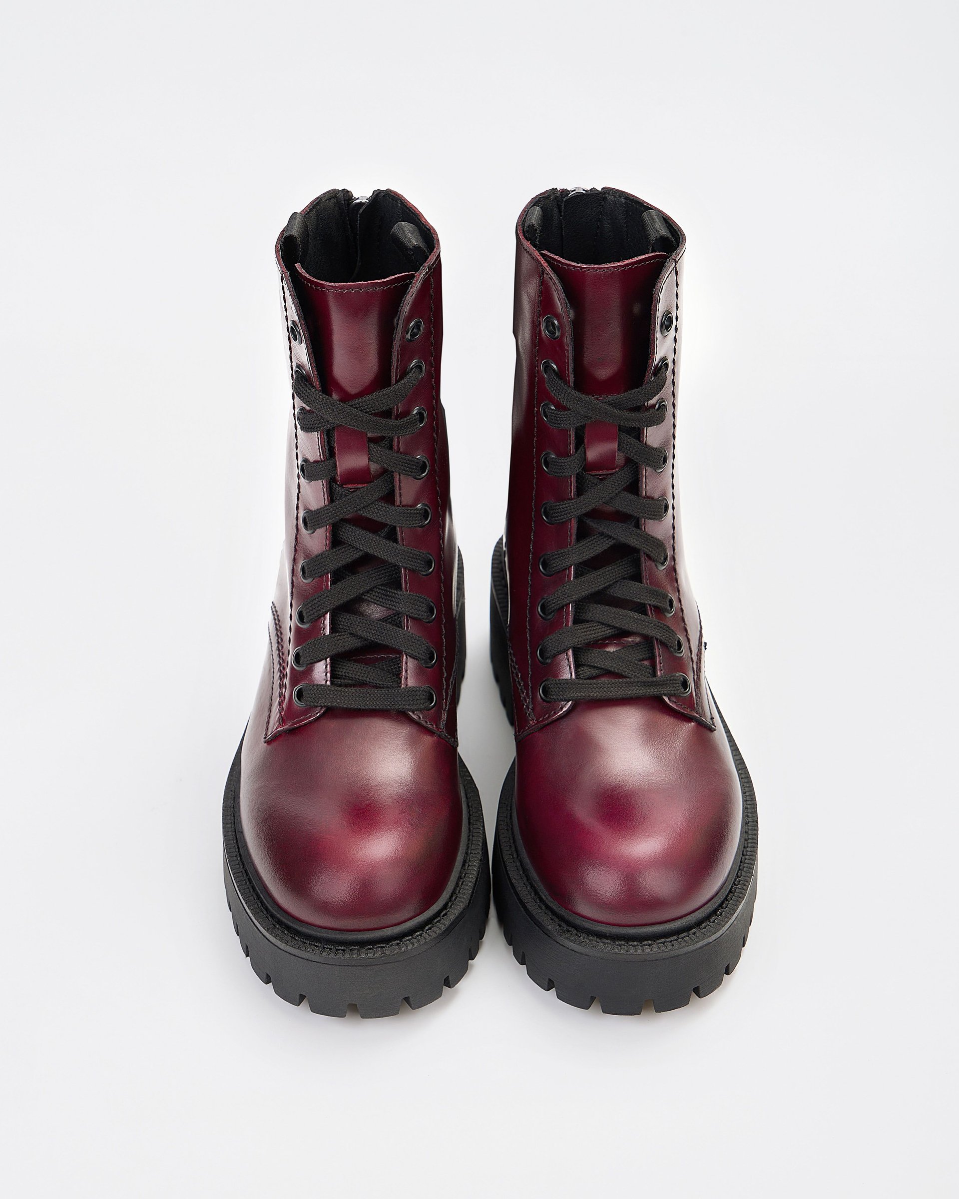 Бордовые кожаные ботинки - Image 3 of 7