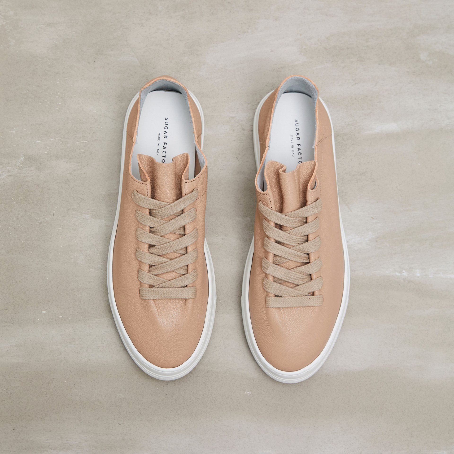 Бежево-розовые кожаные кеды - Image 2 of 5