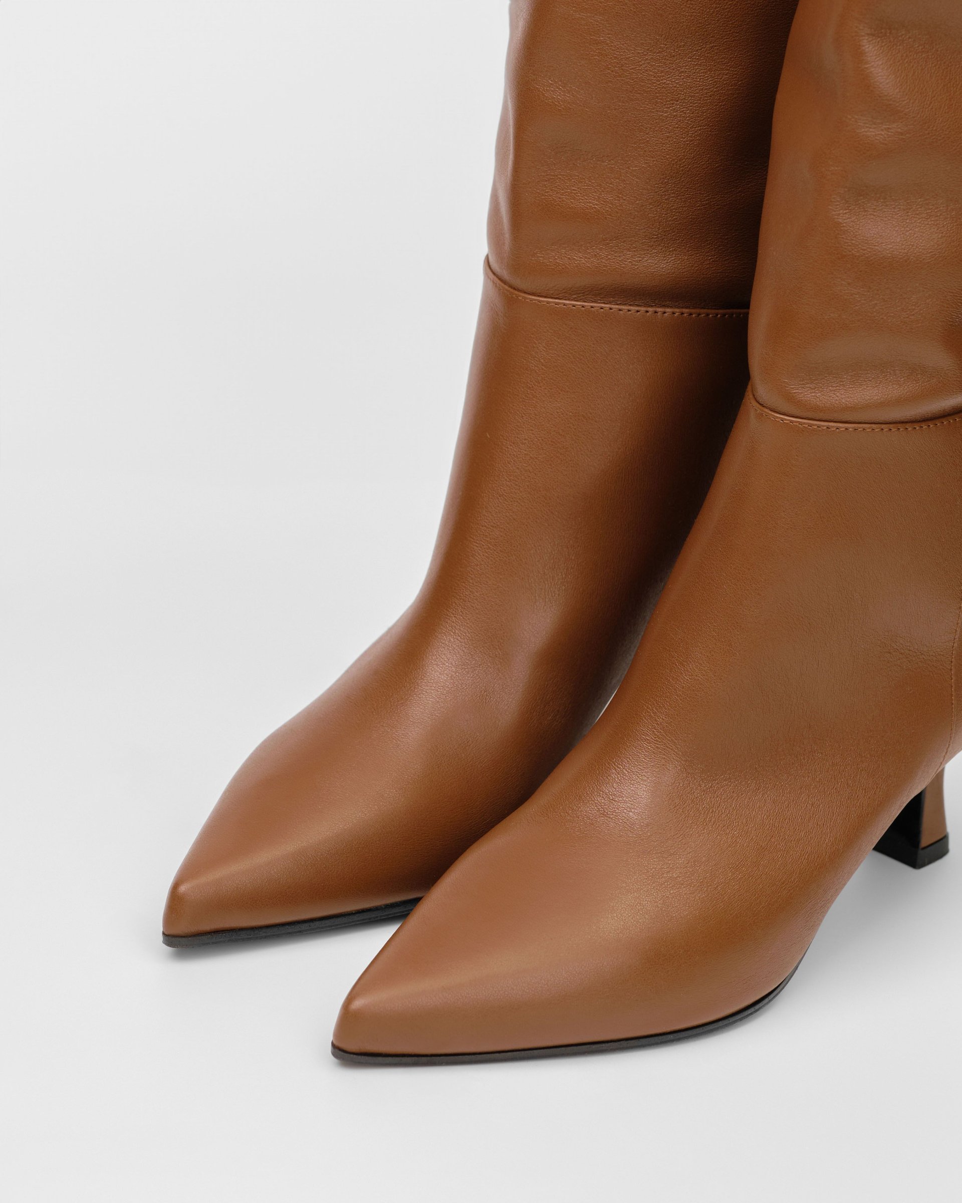 Коричневые кожаные сапоги - Image 4 of 5