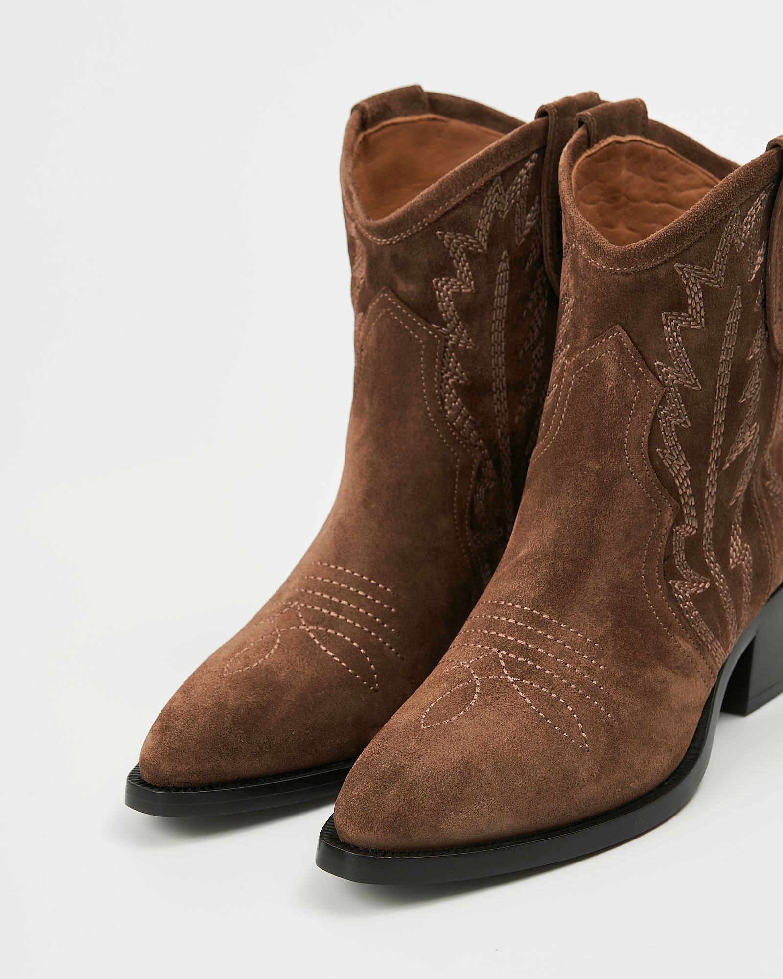 Коричневые замшевые казаки - Image 4 of 6