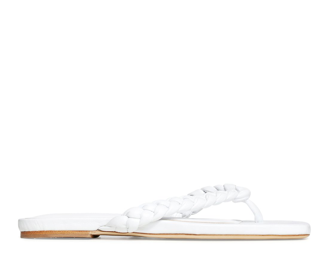 Белые кожаные шлепанцы - Main image