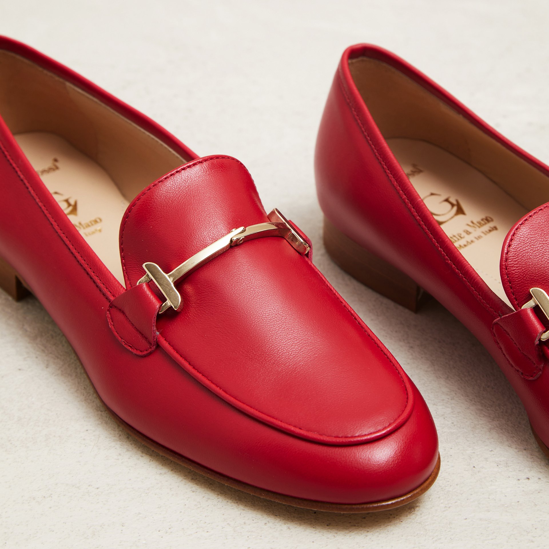 Красные кожаные лоферы - Image 3 of 4