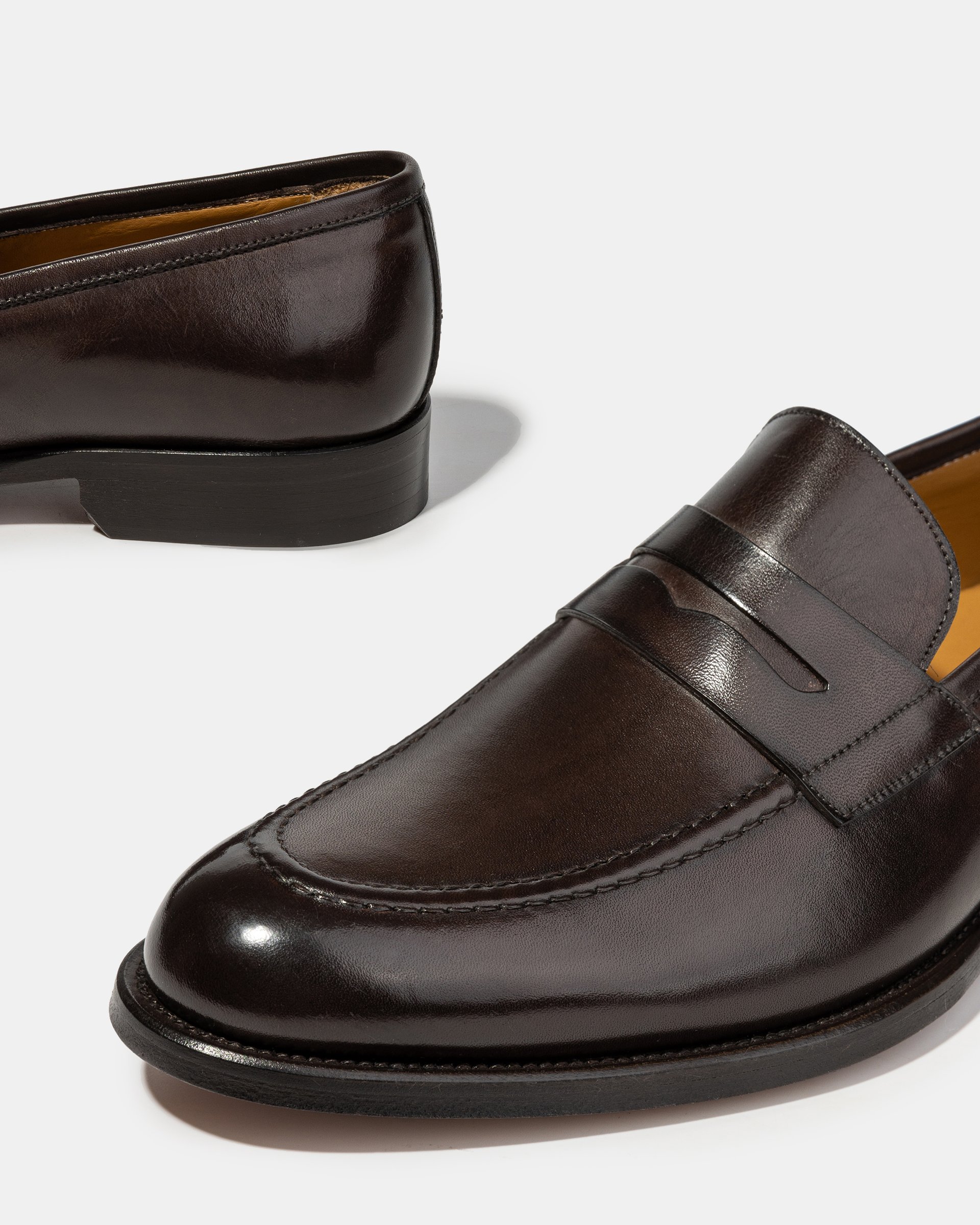 Темно-коричневые кожаные лоферы - Image 4 of 5