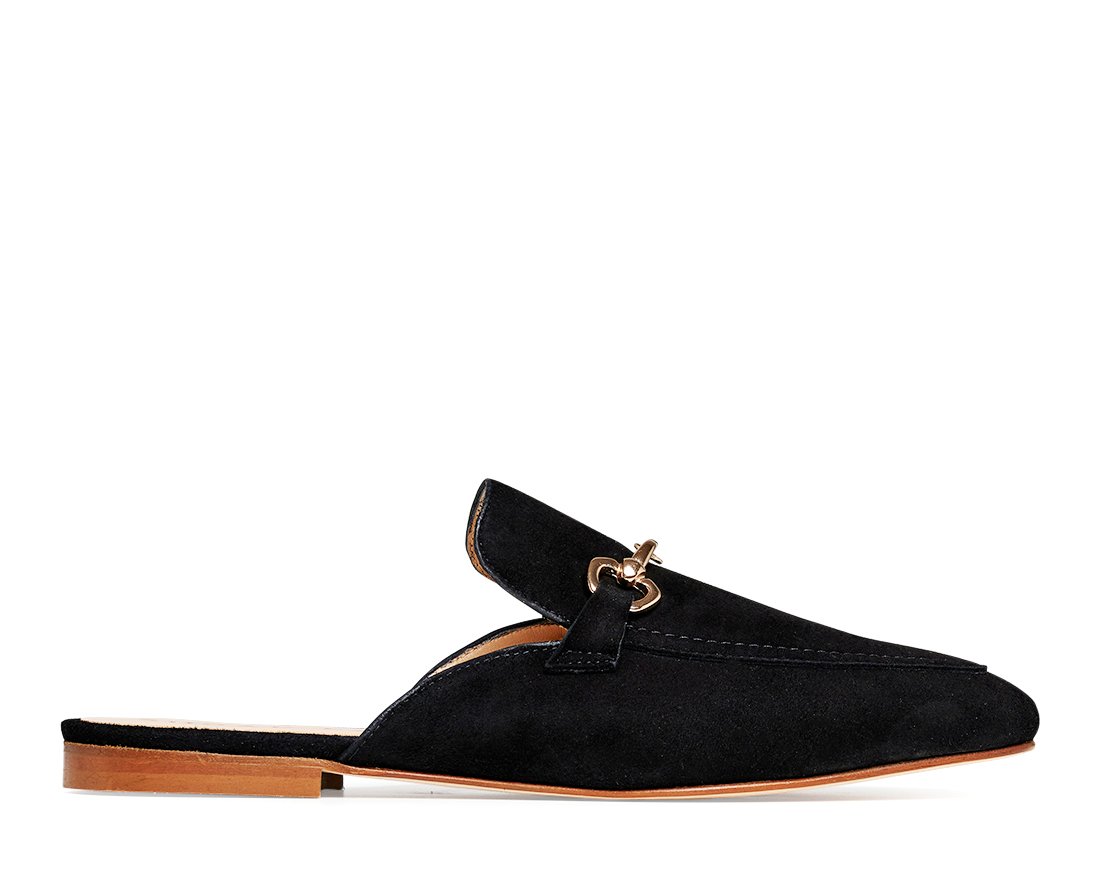 Черные замшевые слиперы