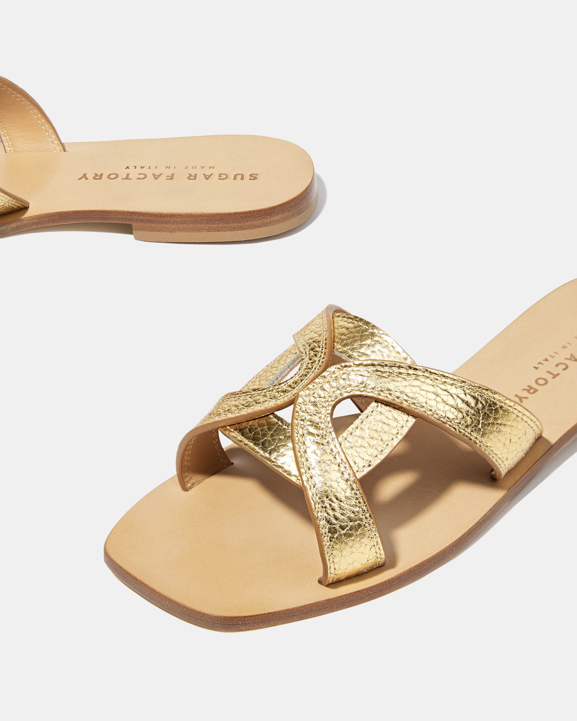 Золотистые кожаные пантолеты - Image 4 of 5