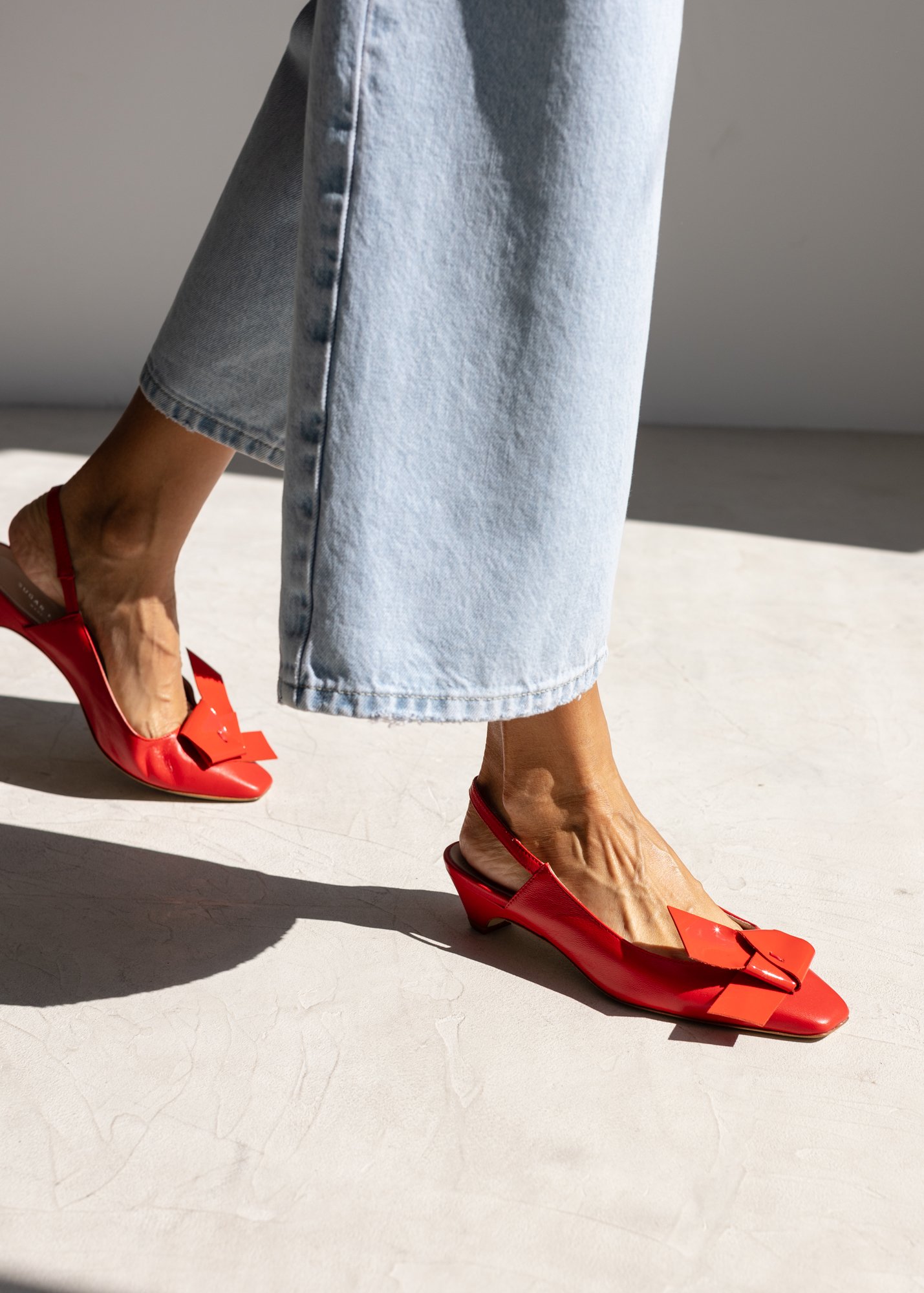 Красные кожаные туфли с бантиком - Image 5 of 5