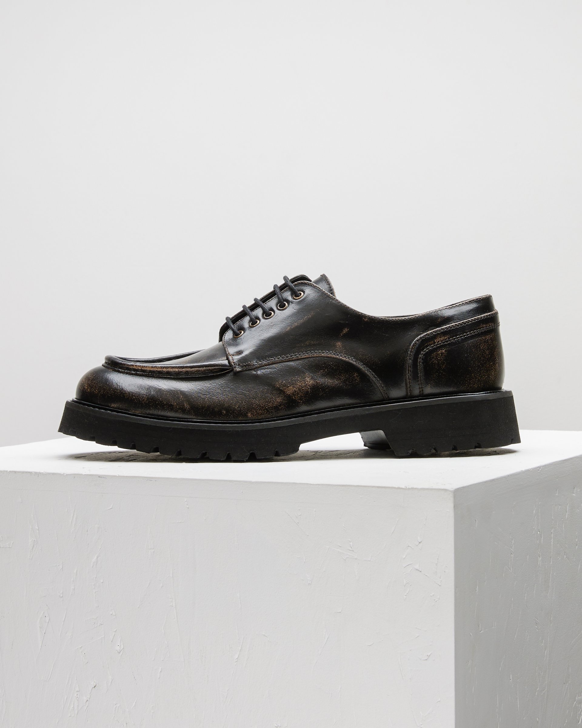 Темно-коричневые кожаные полуботинки