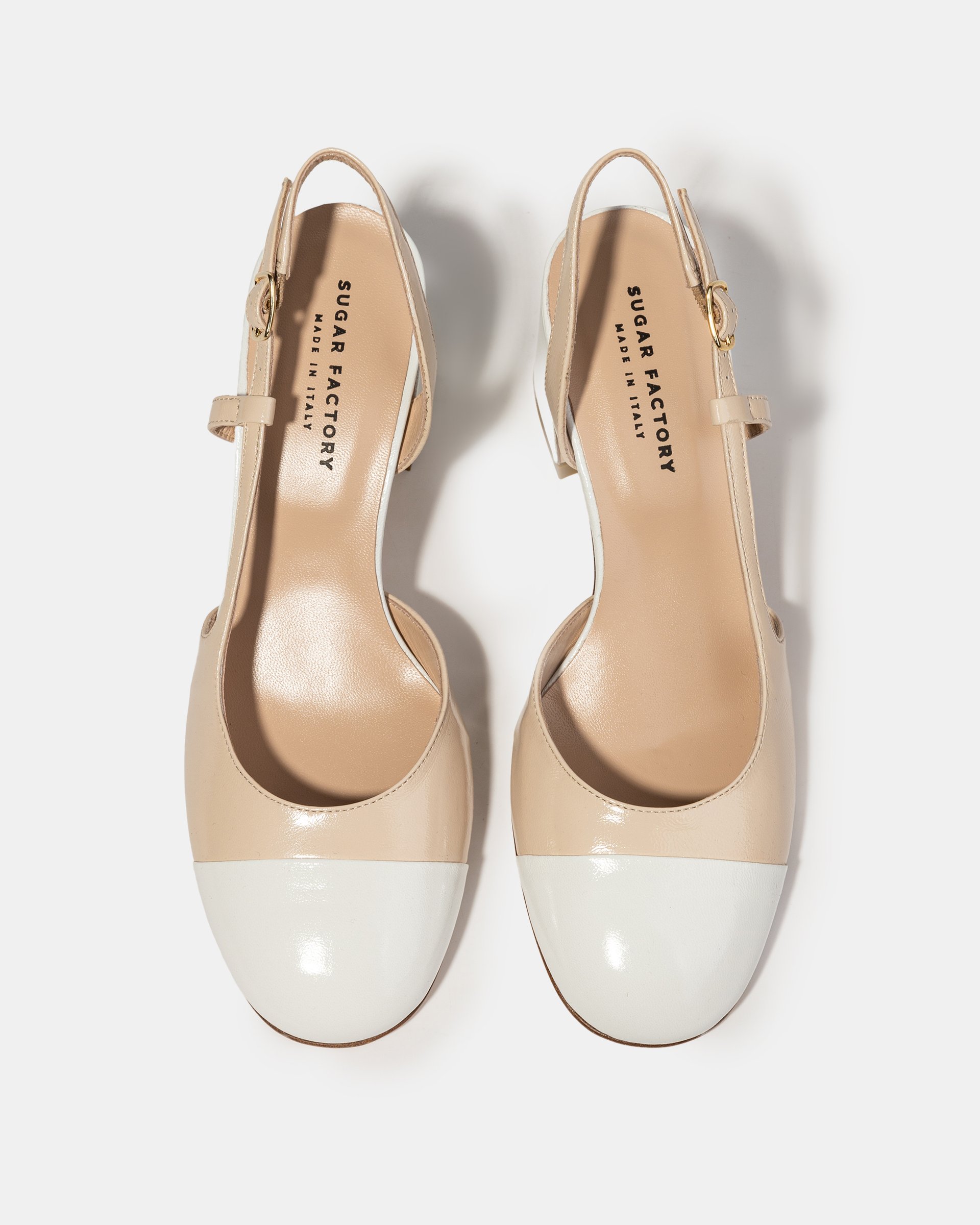 Бело-бежевые туфли из натуральной кожи - Image 3 of 4