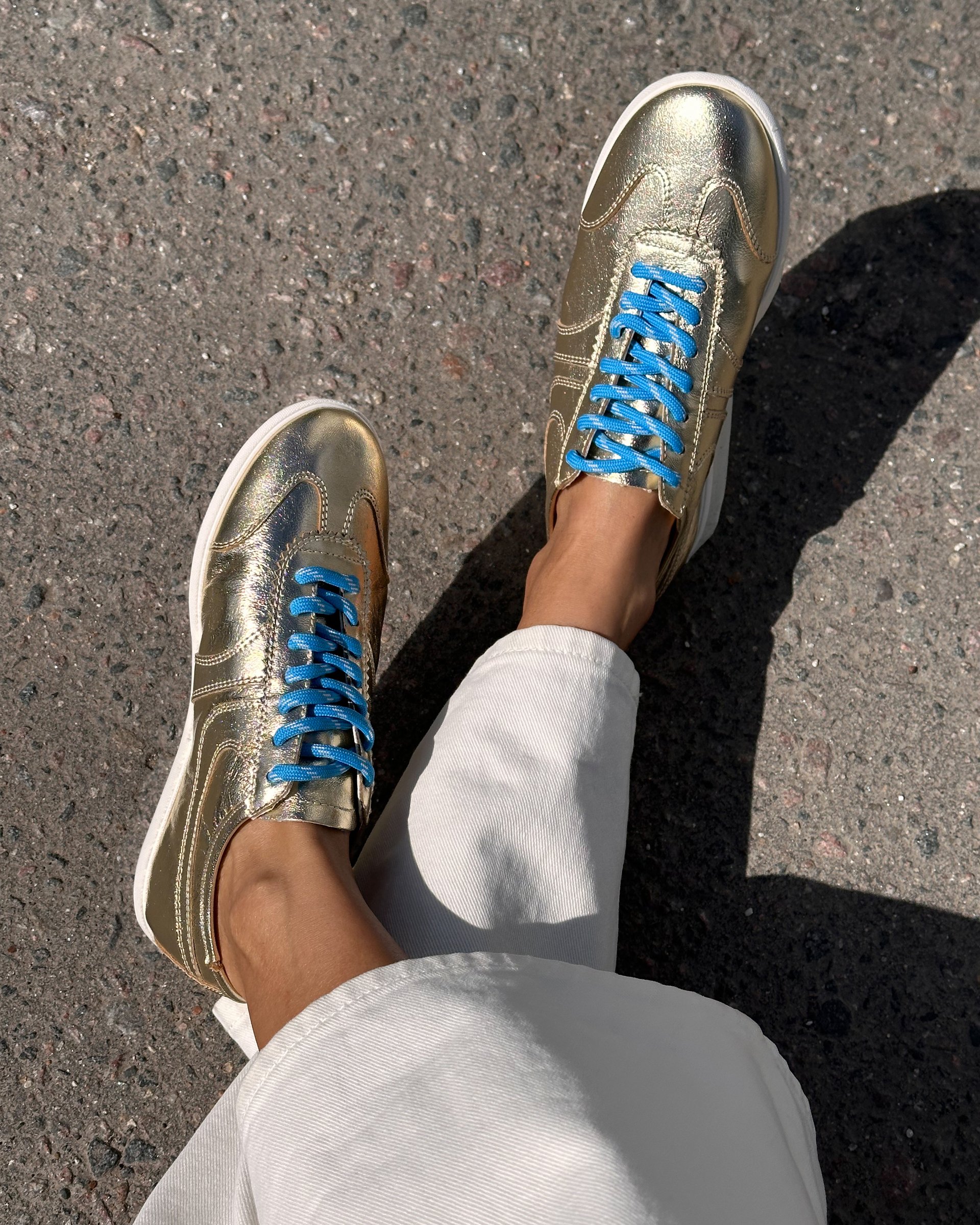 Золотистые кожаные кеды - Image 5 of 5