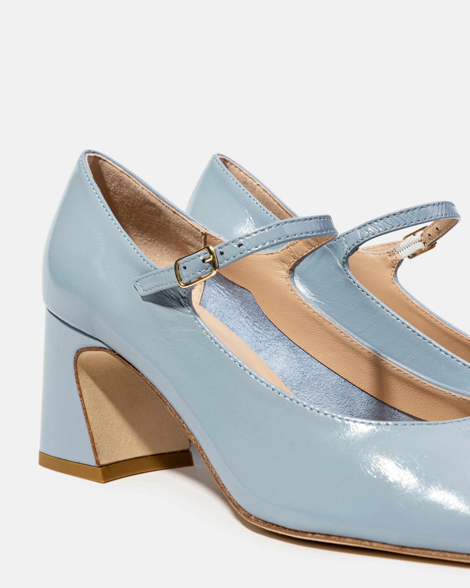 Светло-голубые лакированные туфли на каблуке - Image 4 of 4