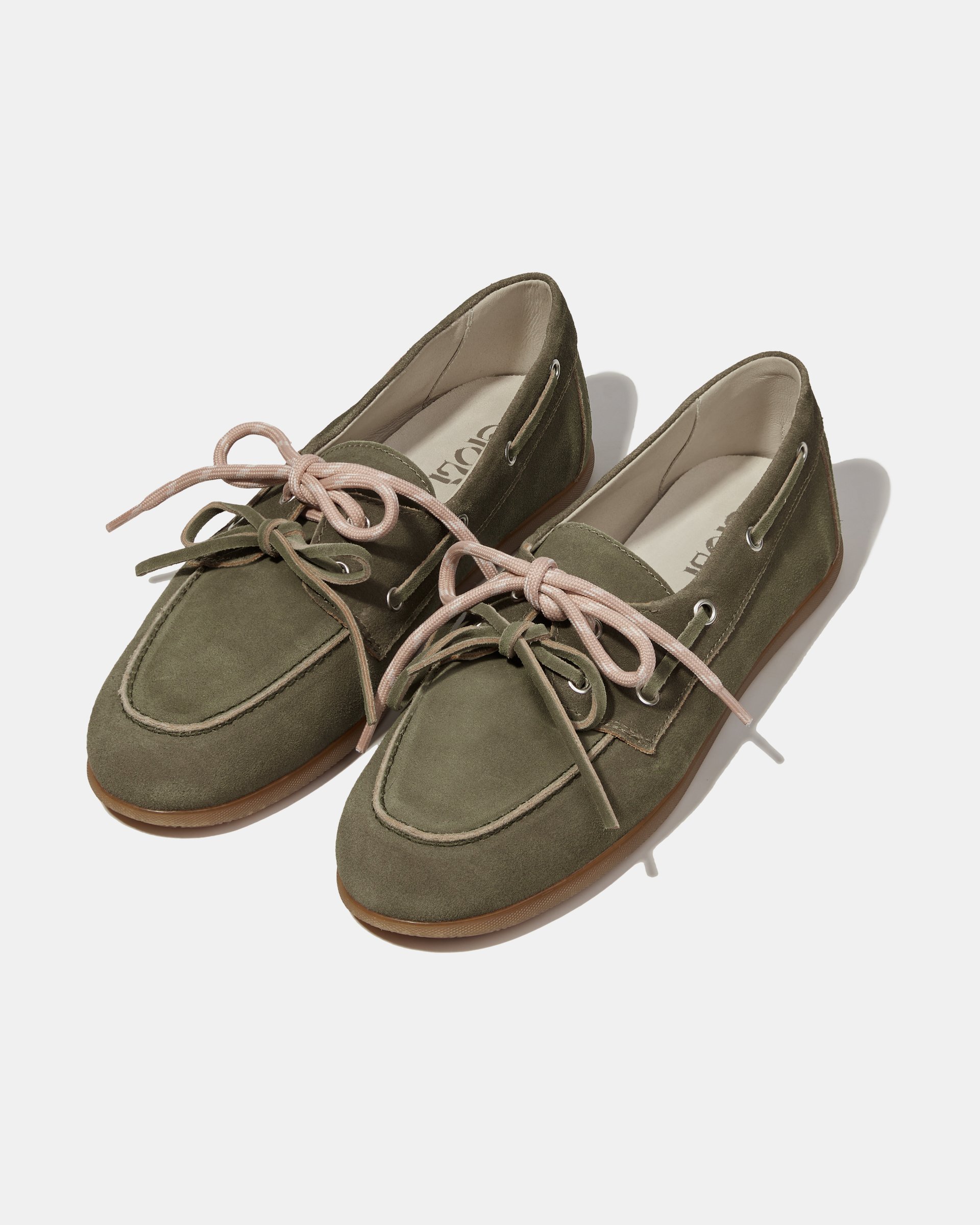 Темно-зеленые замшевые мокасины со шнурками - Image 2 of 5