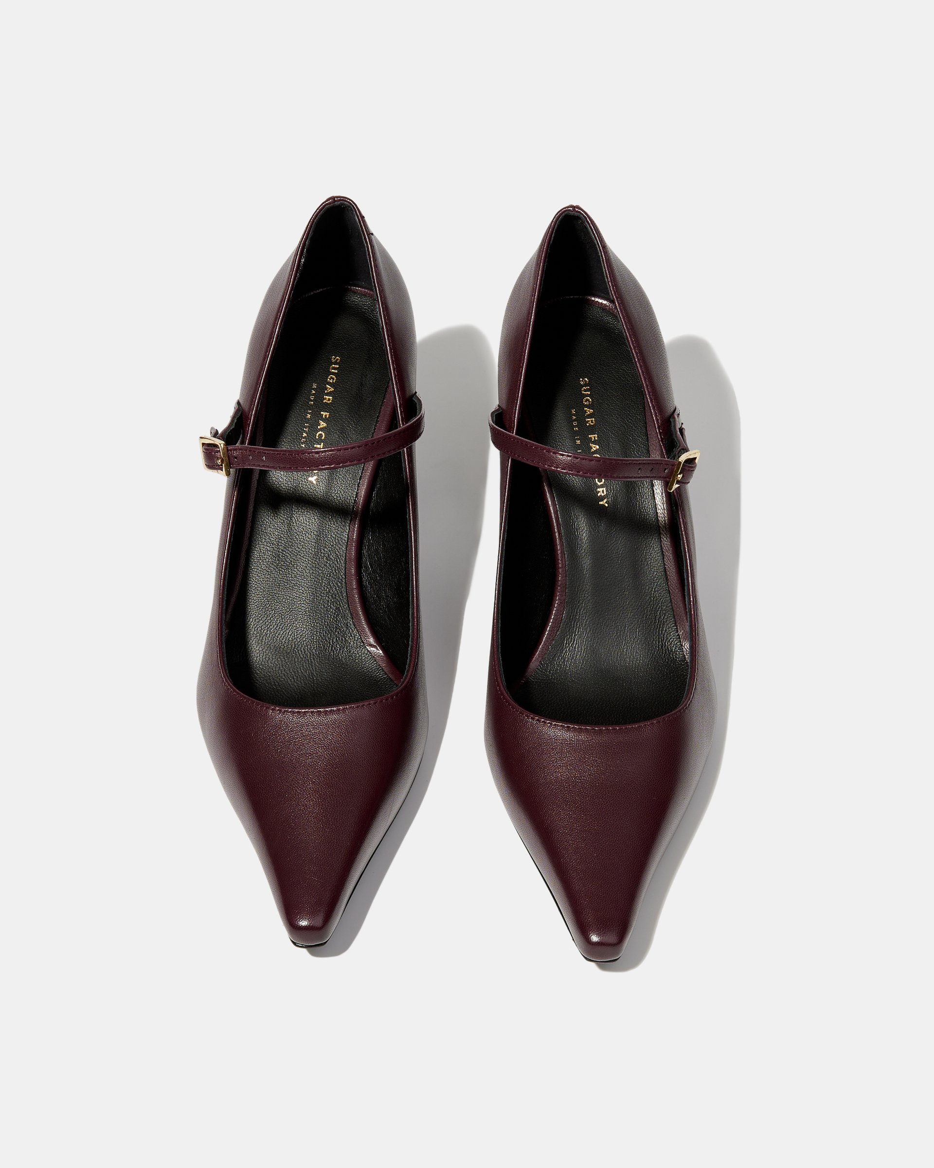 Кожаные туфли бордовые на каблуке - Image 3 of 5