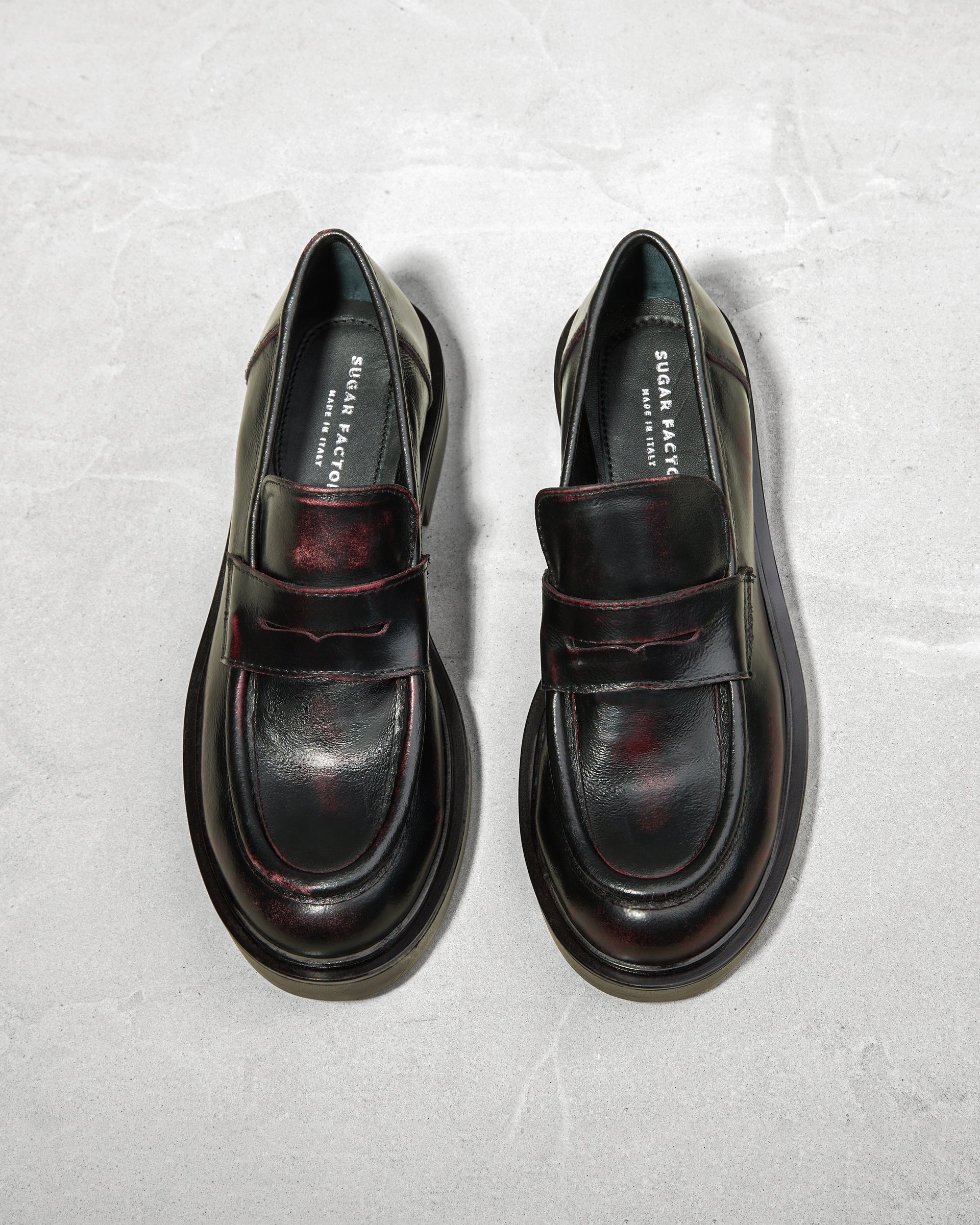 Темно-бордовые кожаные лоферы - Image 2 of 7