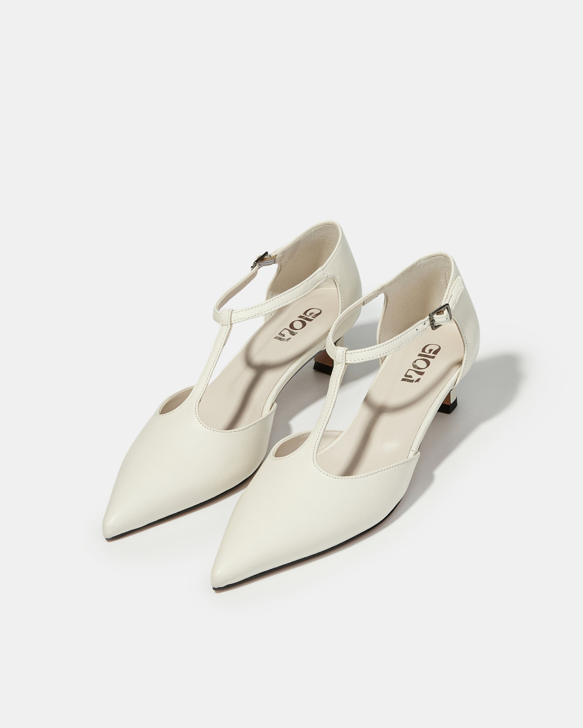 Белые кожаные туфли на каблуке - Image 2 of 6