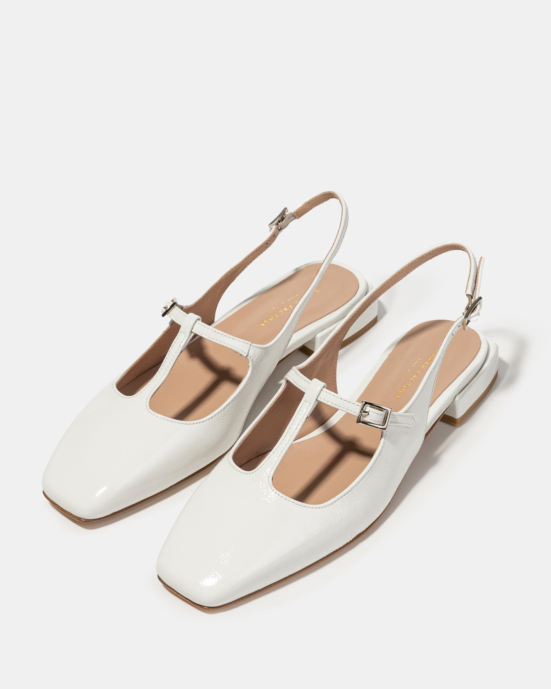 Белые лакированные туфли с ремешками - Image 2 of 5